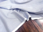 POPELINE DE COTON BI LAIZE RAYURES FOND BLEU ET MULTICOLOR - My Little Coupon