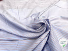 POPELINE DE COTON BI LAIZE RAYURES FOND BLEU ET MULTICOLOR - My Little Coupon