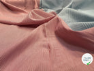 POPELINE DE COTON BICOLORE À PETITES RAYURES BLEU ET ROUGE ROSÉ - My Little Coupon