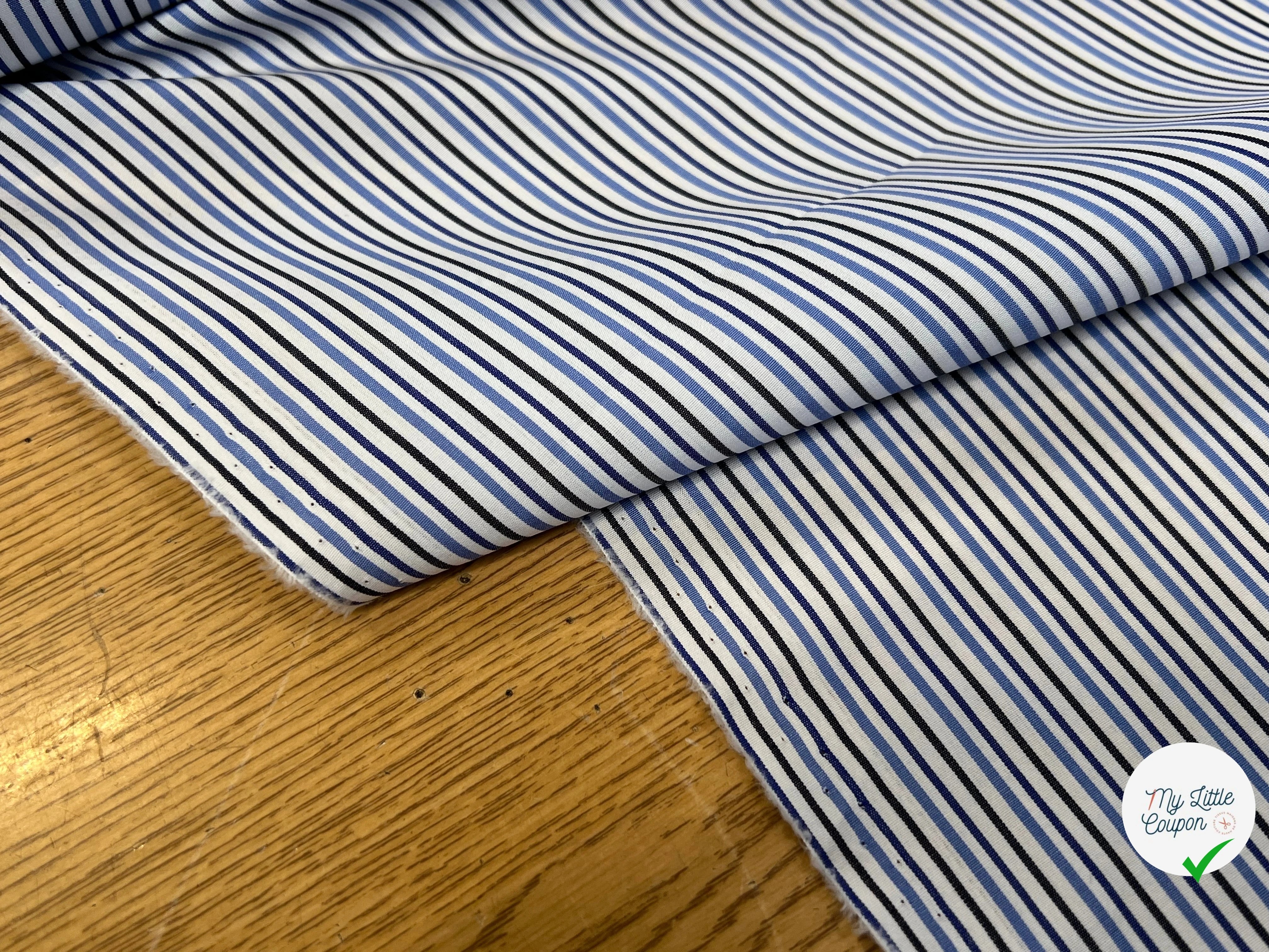 POPELINE DE COTON BICOLORES À RAYURES - My Little Coupon