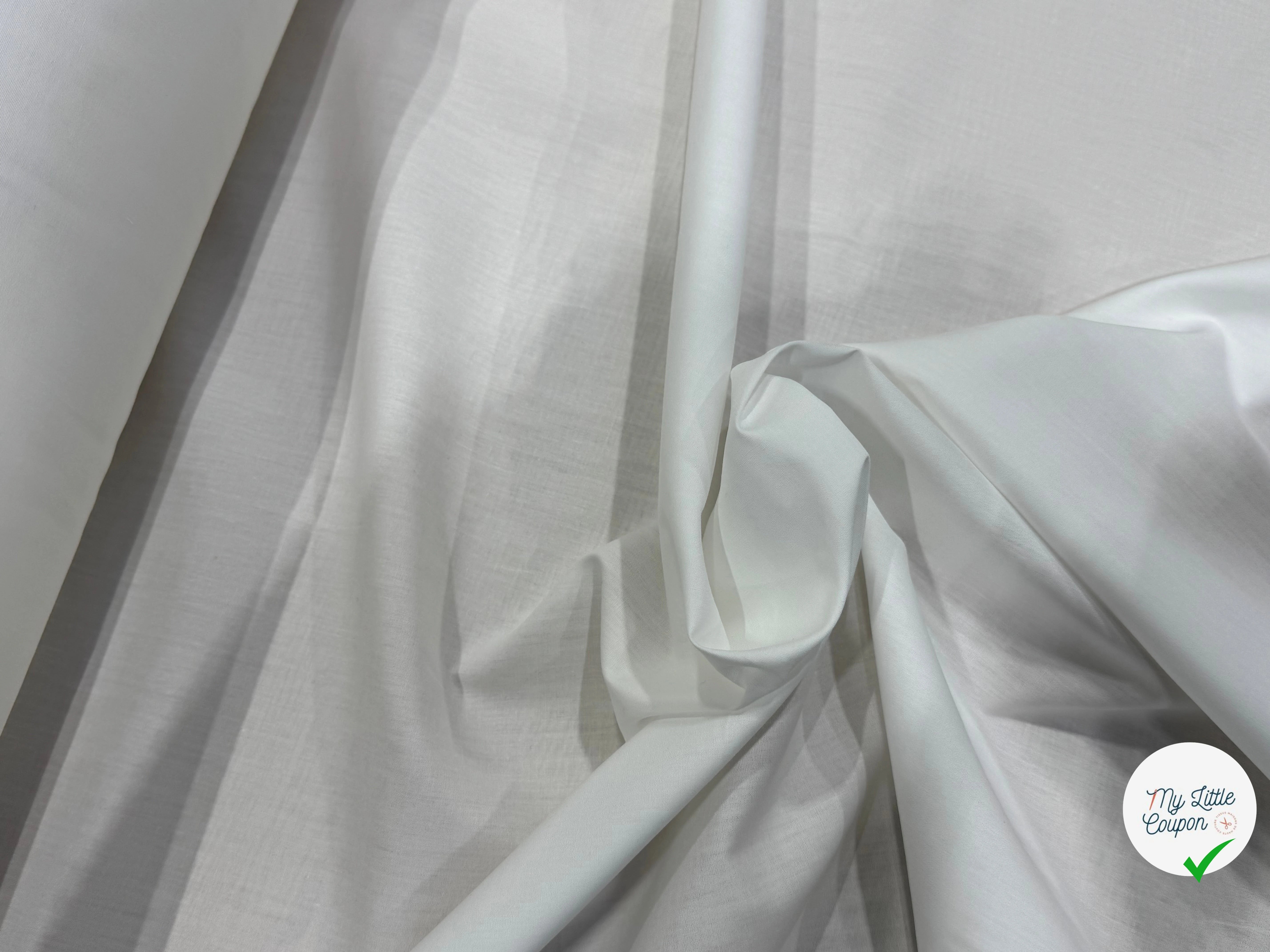 POPELINE DE COTON BLANCHE QUALITÉ COUTURE - My Little Coupon