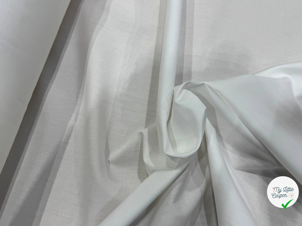 POPELINE DE COTON BLANCHE QUALITÉ COUTURE - My Little Coupon