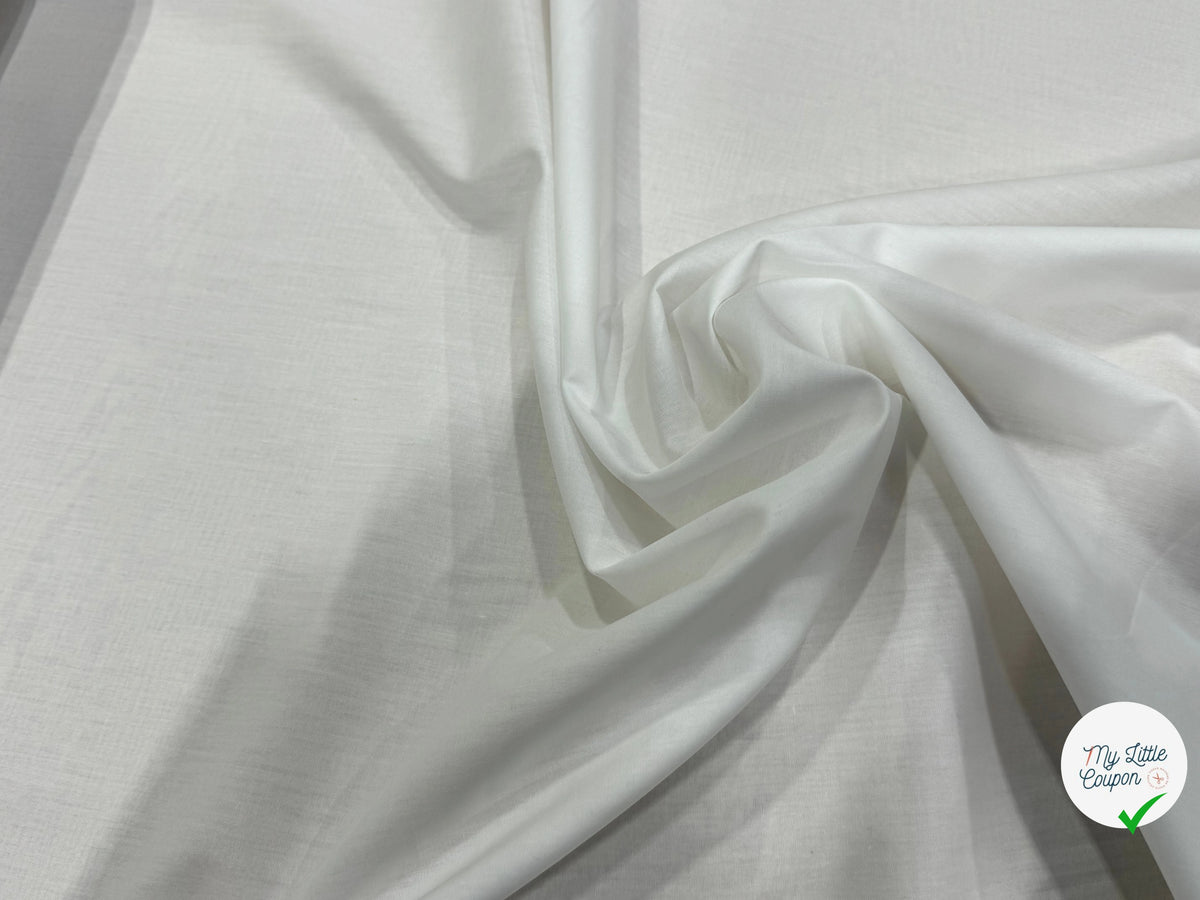 POPELINE DE COTON BLANCHE QUALITÉ COUTURE - My Little Coupon