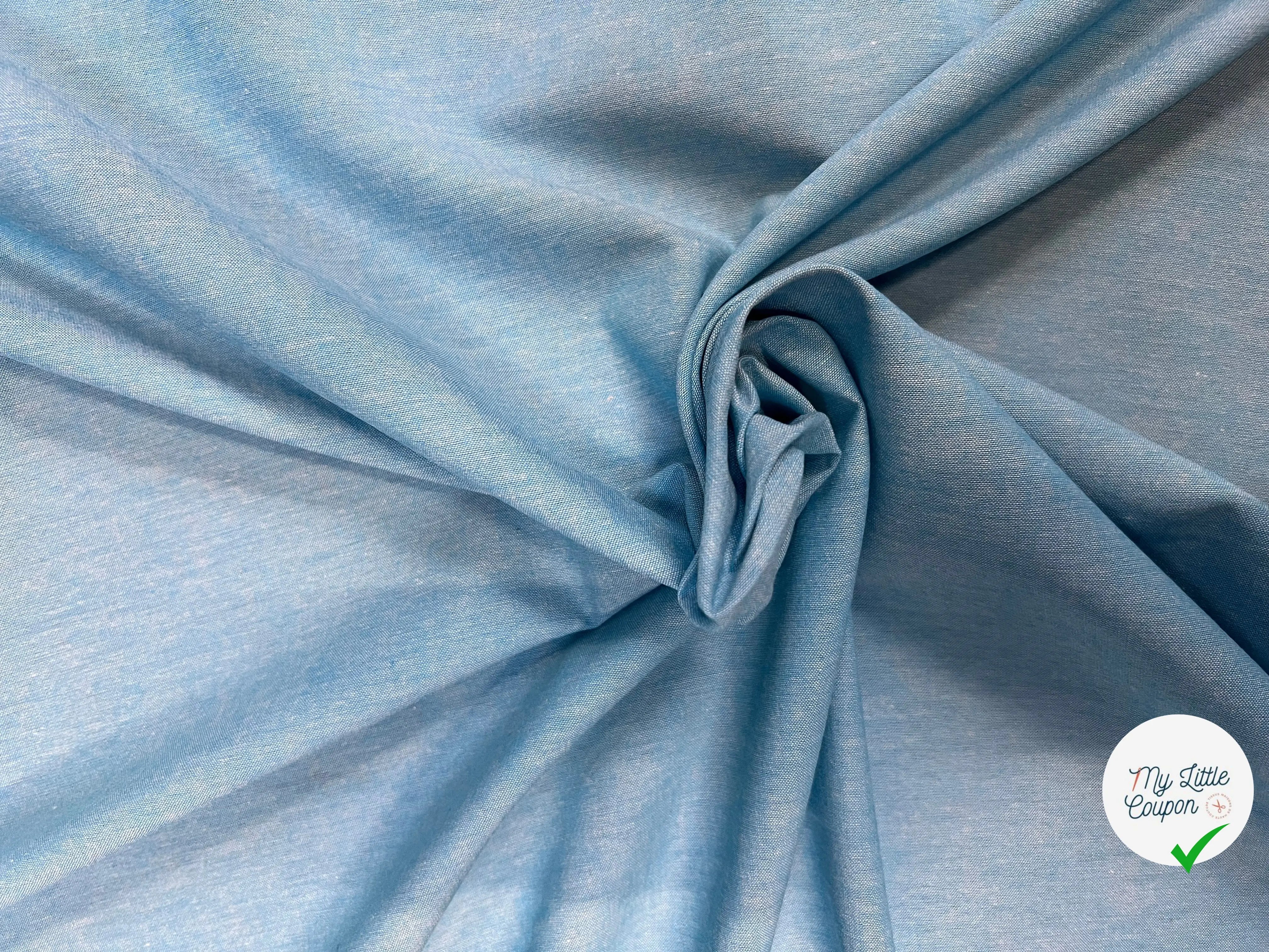 POPELINE DE COTON BLEU CANCLINI - My Little Coupon