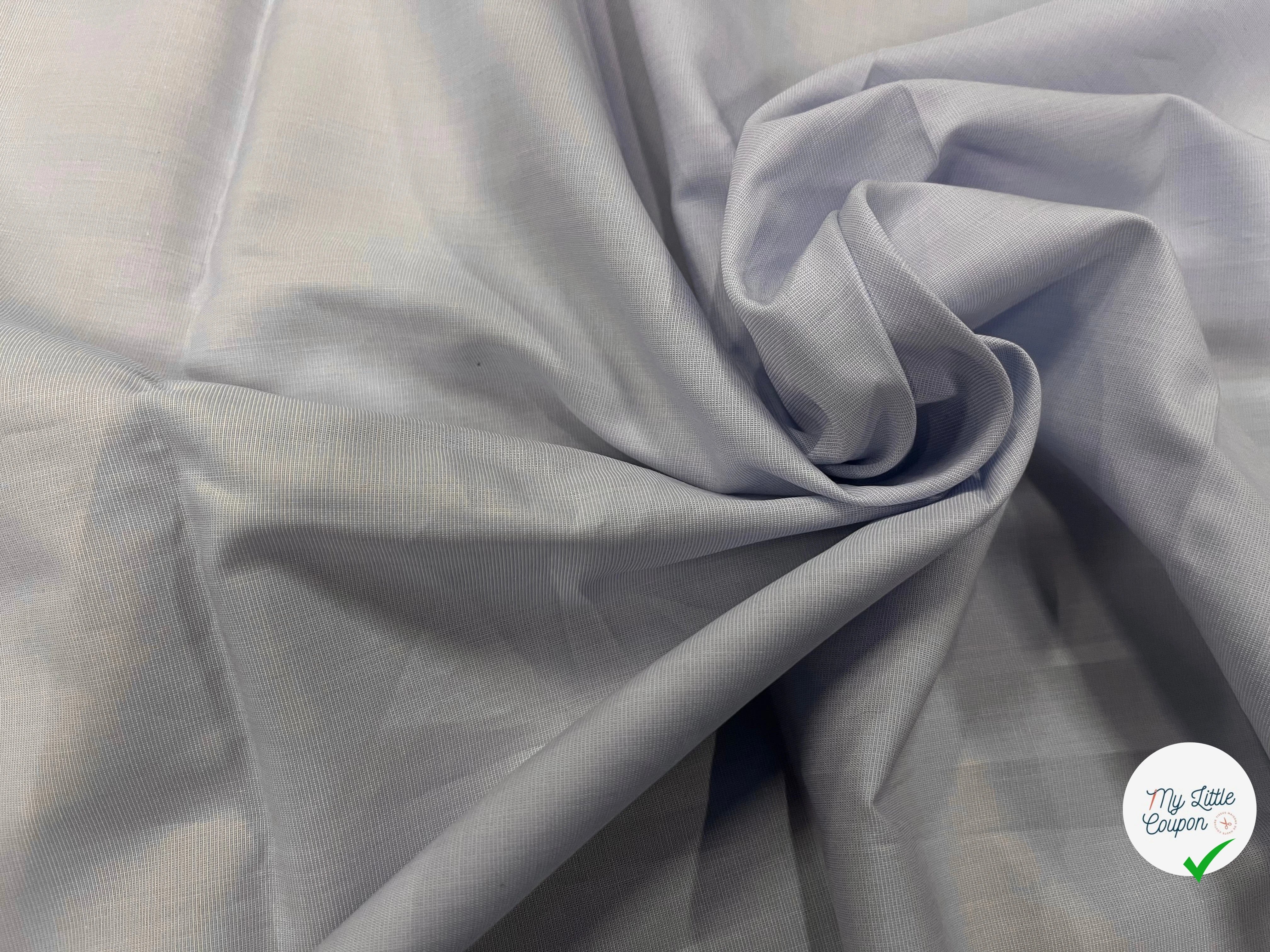 POPELINE DE COTON BLEU CIEL FLUIDE 145CM - My Little Coupon