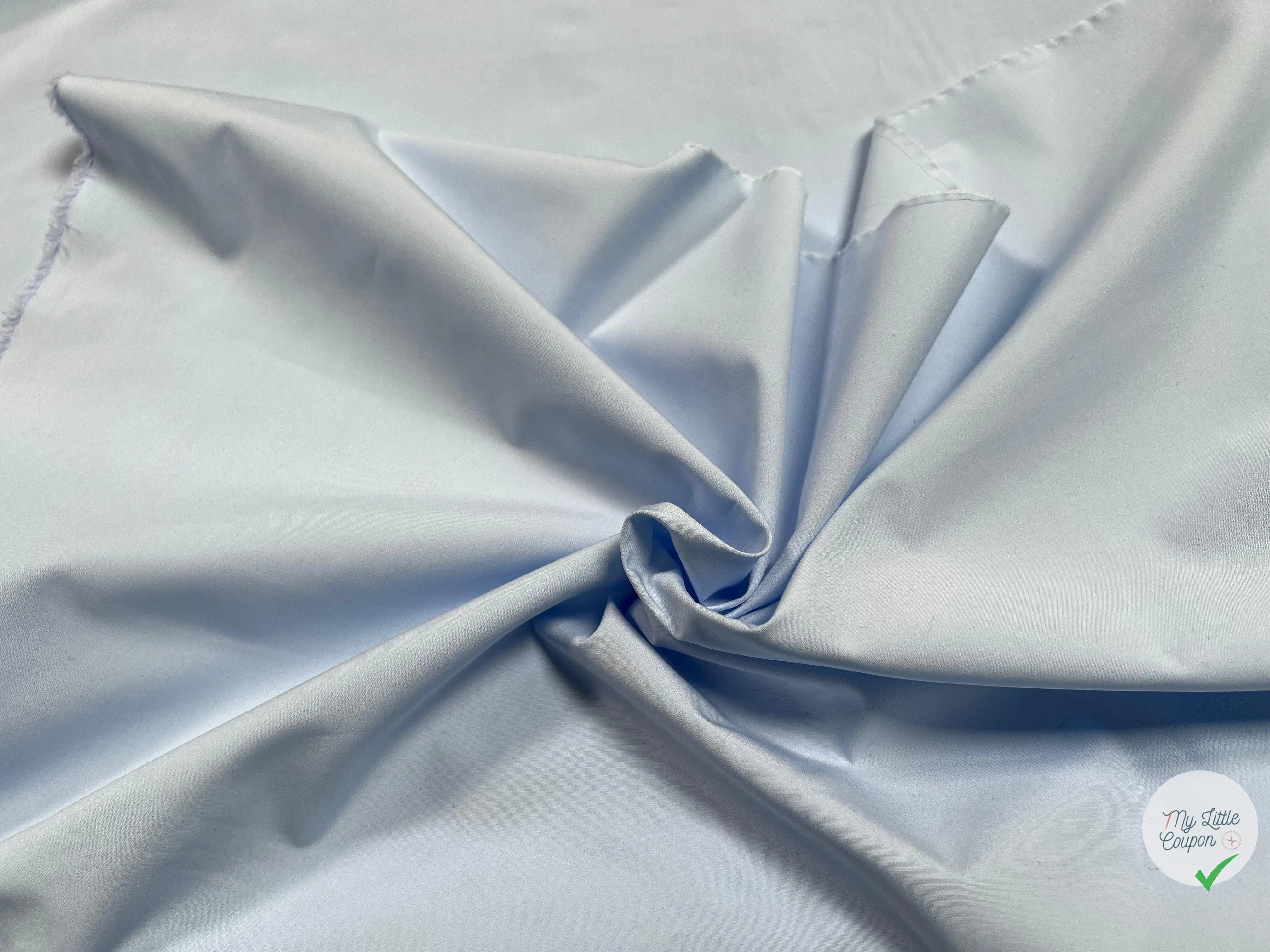 POPELINE DE COTON BLEU CIEL - My Little Coupon - tissu - coudre
