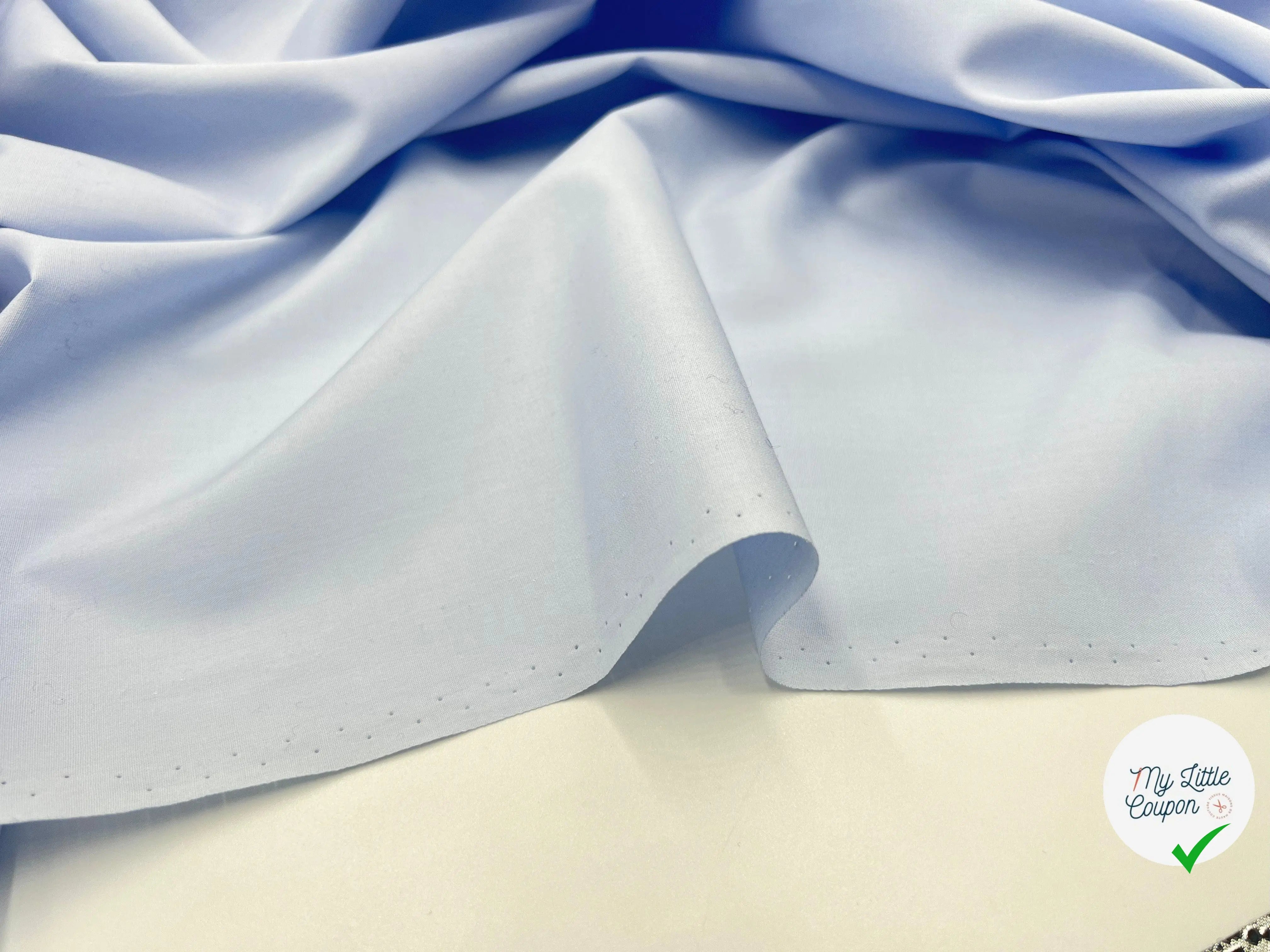 POPELINE DE COTON BLEU CIEL - My Little Coupon - tissu - coudre