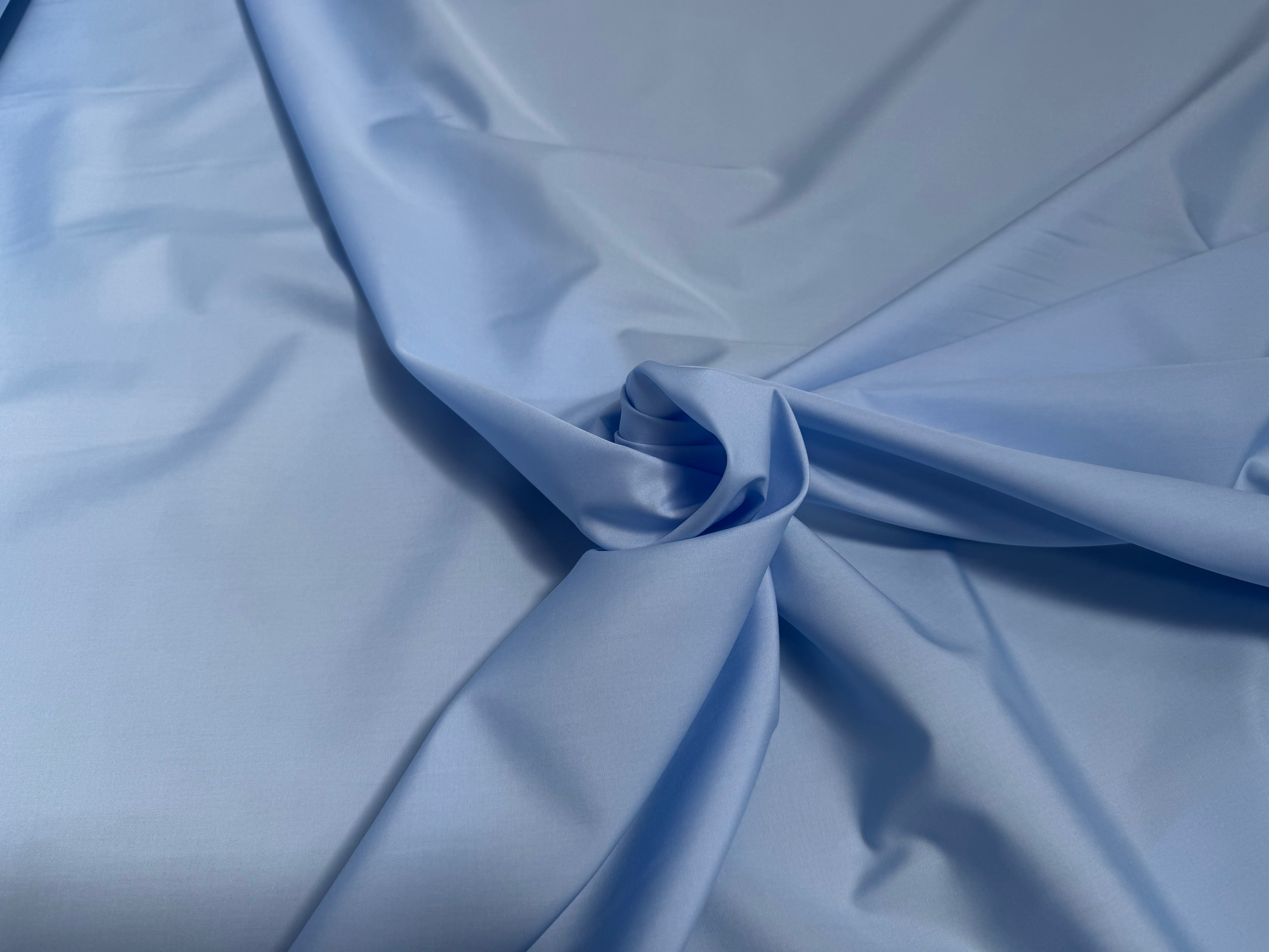 POPELINE DE COTON BLEU CIEL UNI - My Little Coupon