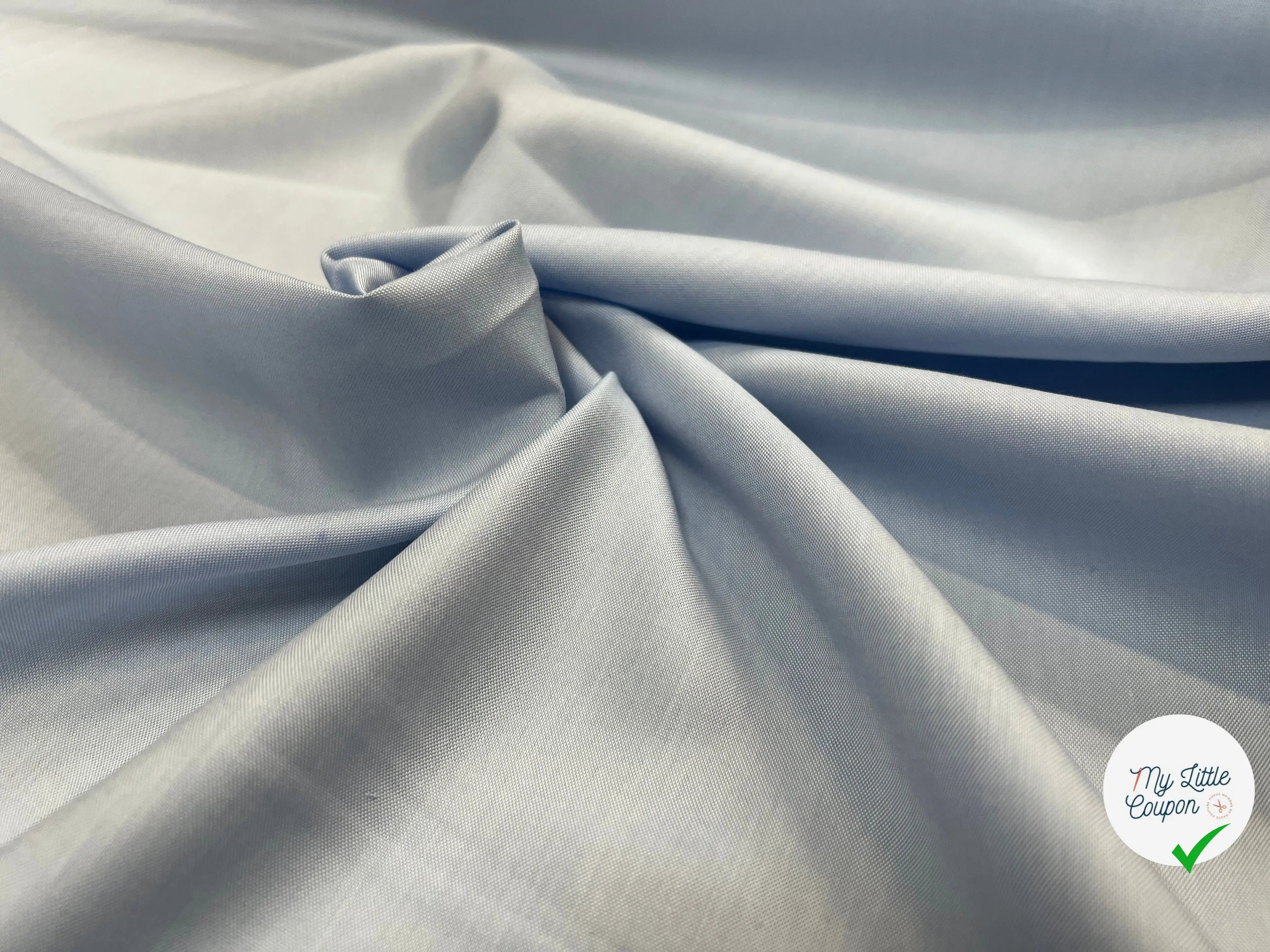 POPELINE DE COTON BLEU CLAIR - My Little Coupon