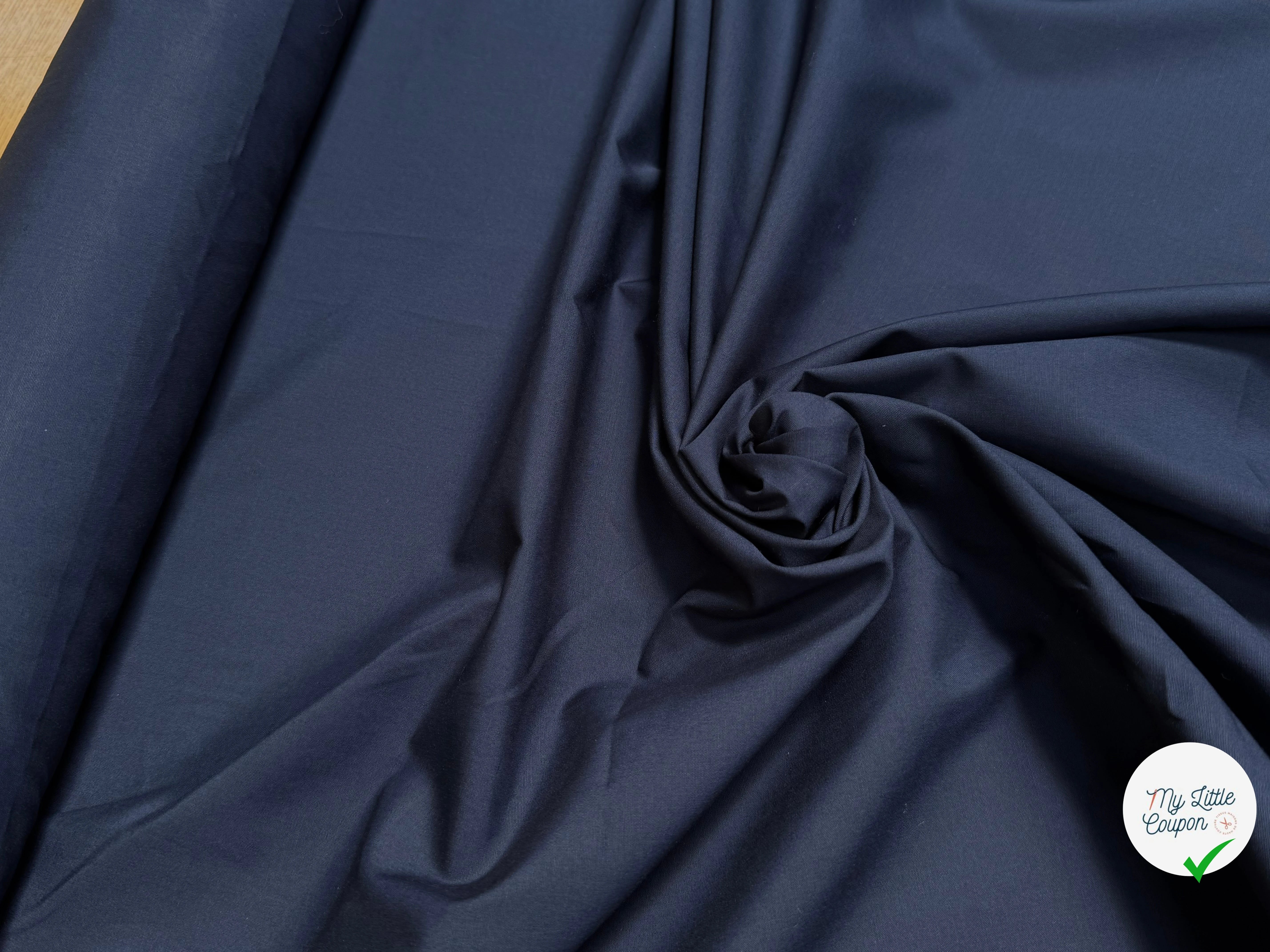 POPELINE DE COTON BLEU DENIM QUALITÉ COUTURE - My Little Coupon