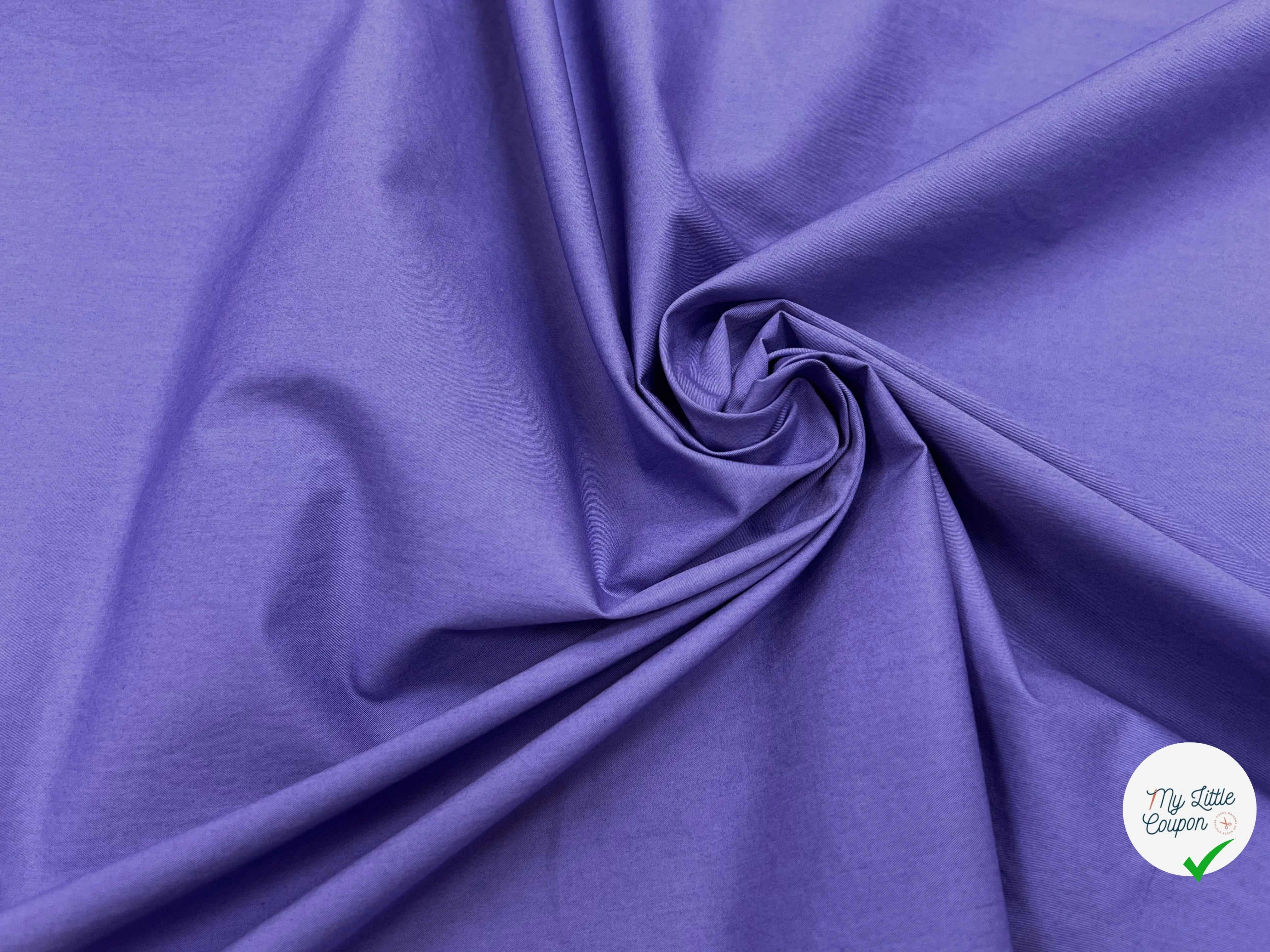 POPELINE DE COTON  BLEU LAVANDE 145CM - My Little Coupon
