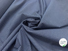 POPELINE DE COTON BLEU MARINE A PETITS CARREAUX BLANC - My Little Coupon