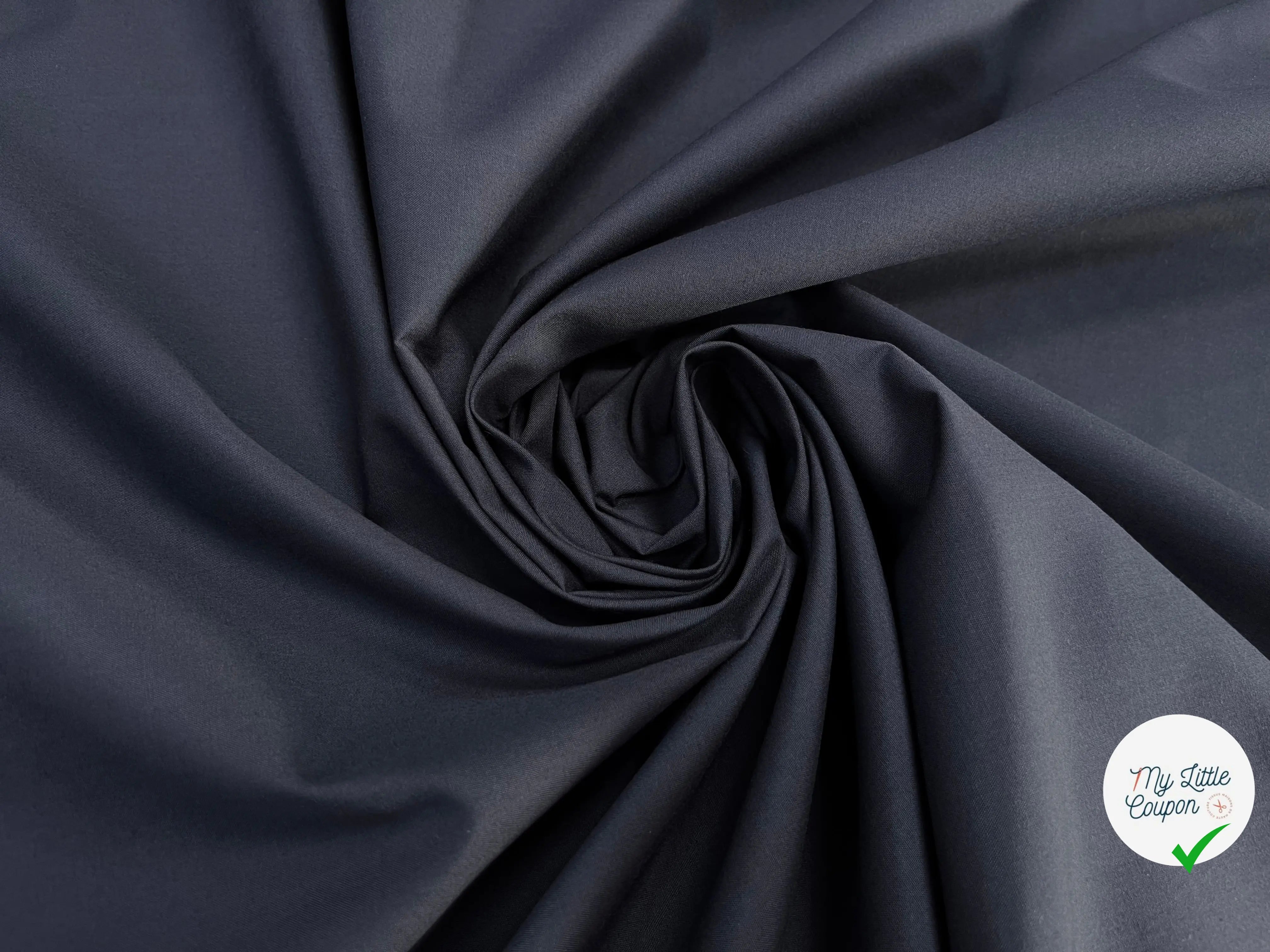 POPELINE DE COTON BLEU MARINE - My Little Coupon