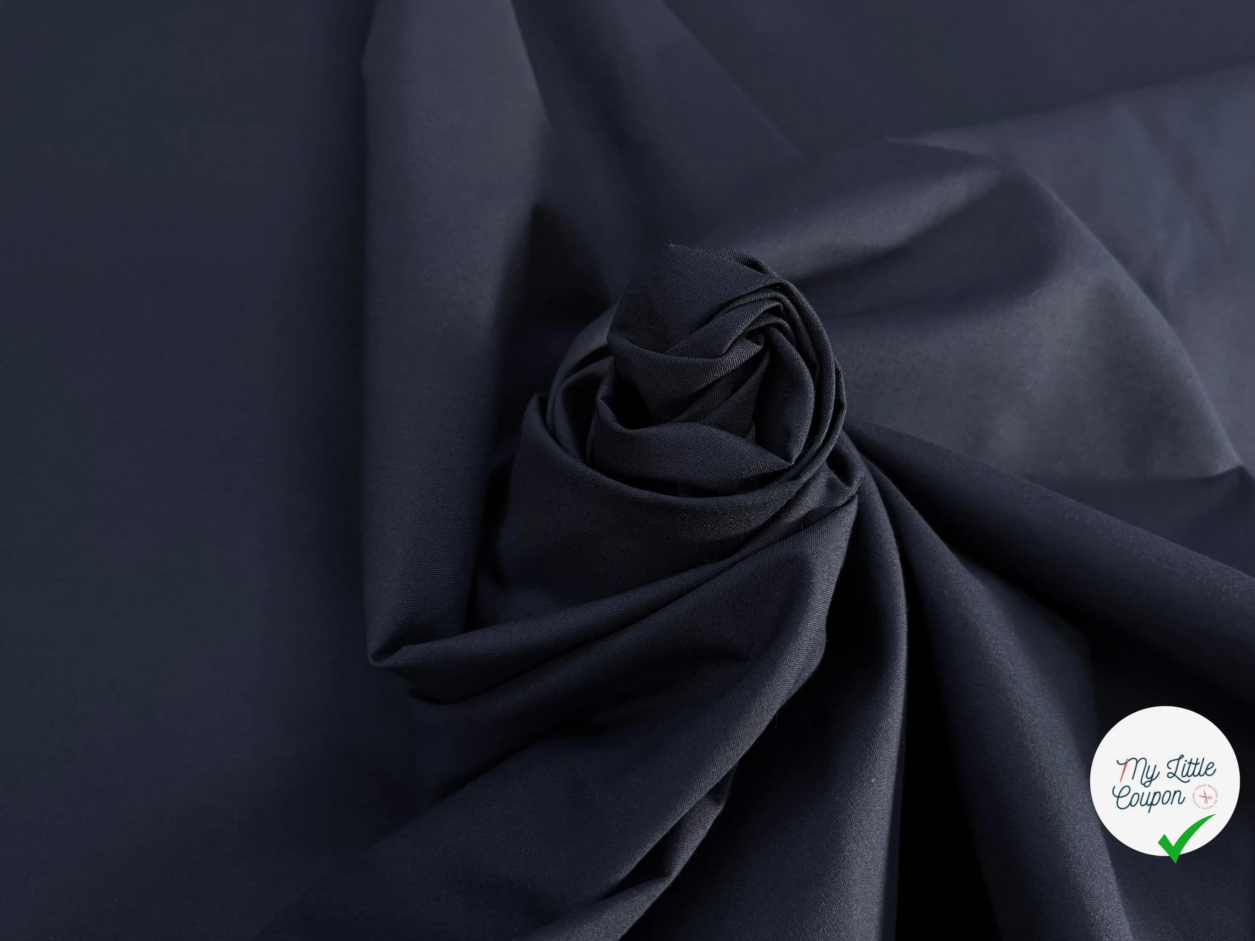 POPELINE DE COTON BLEU MARINE - My Little Coupon