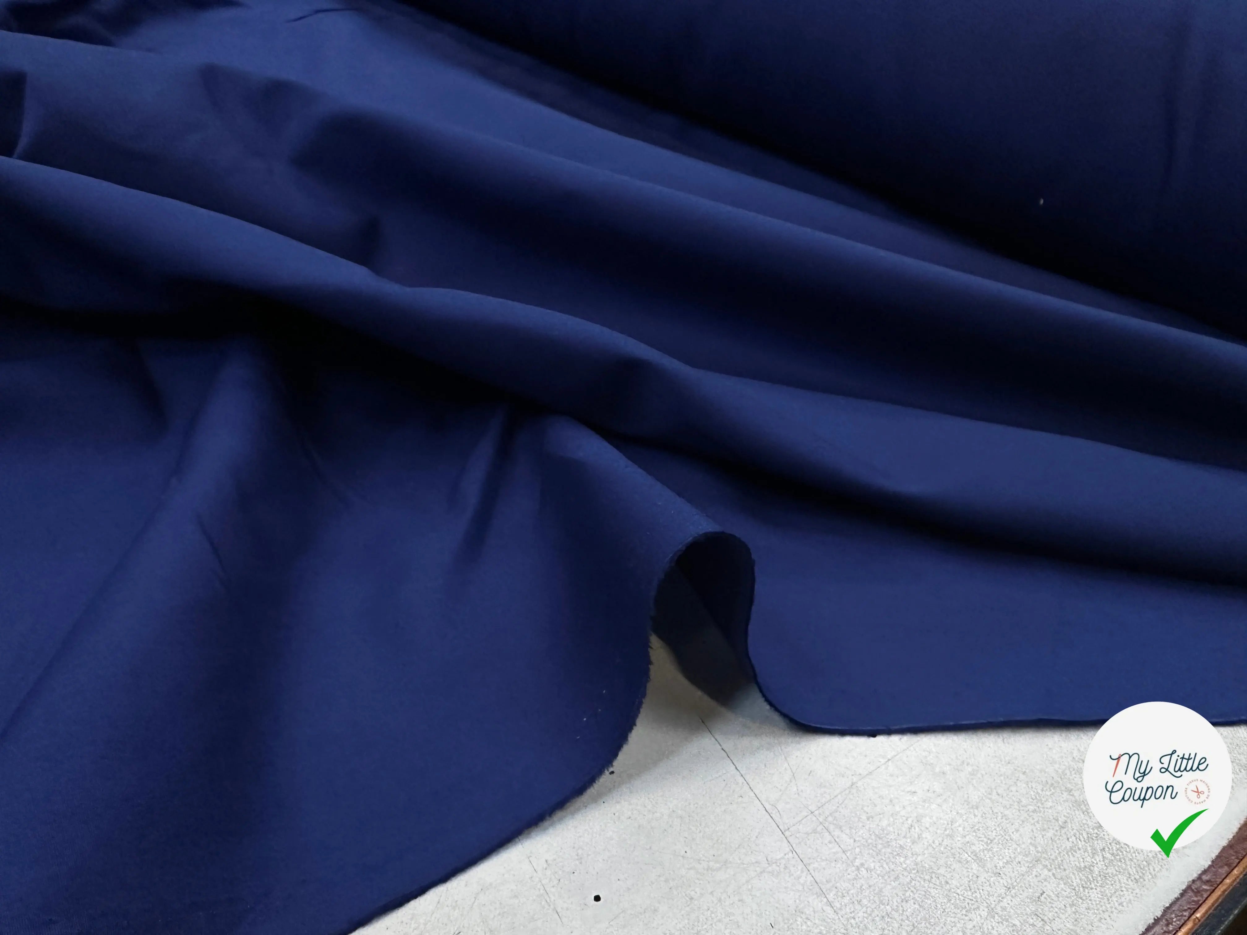 POPELINE DE COTON BLEU NAVY - My Little Coupon