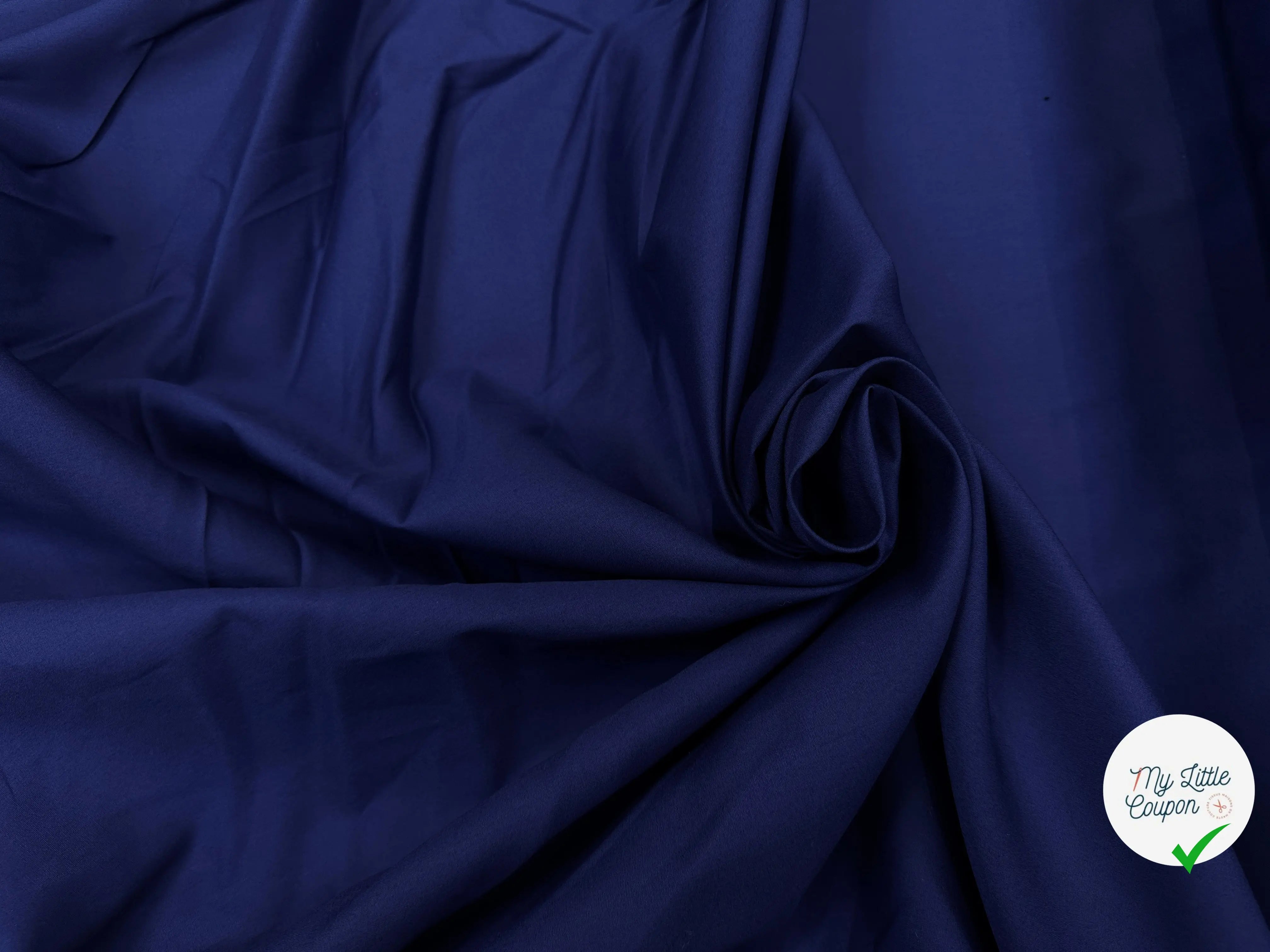 POPELINE DE COTON BLEU NAVY - My Little Coupon