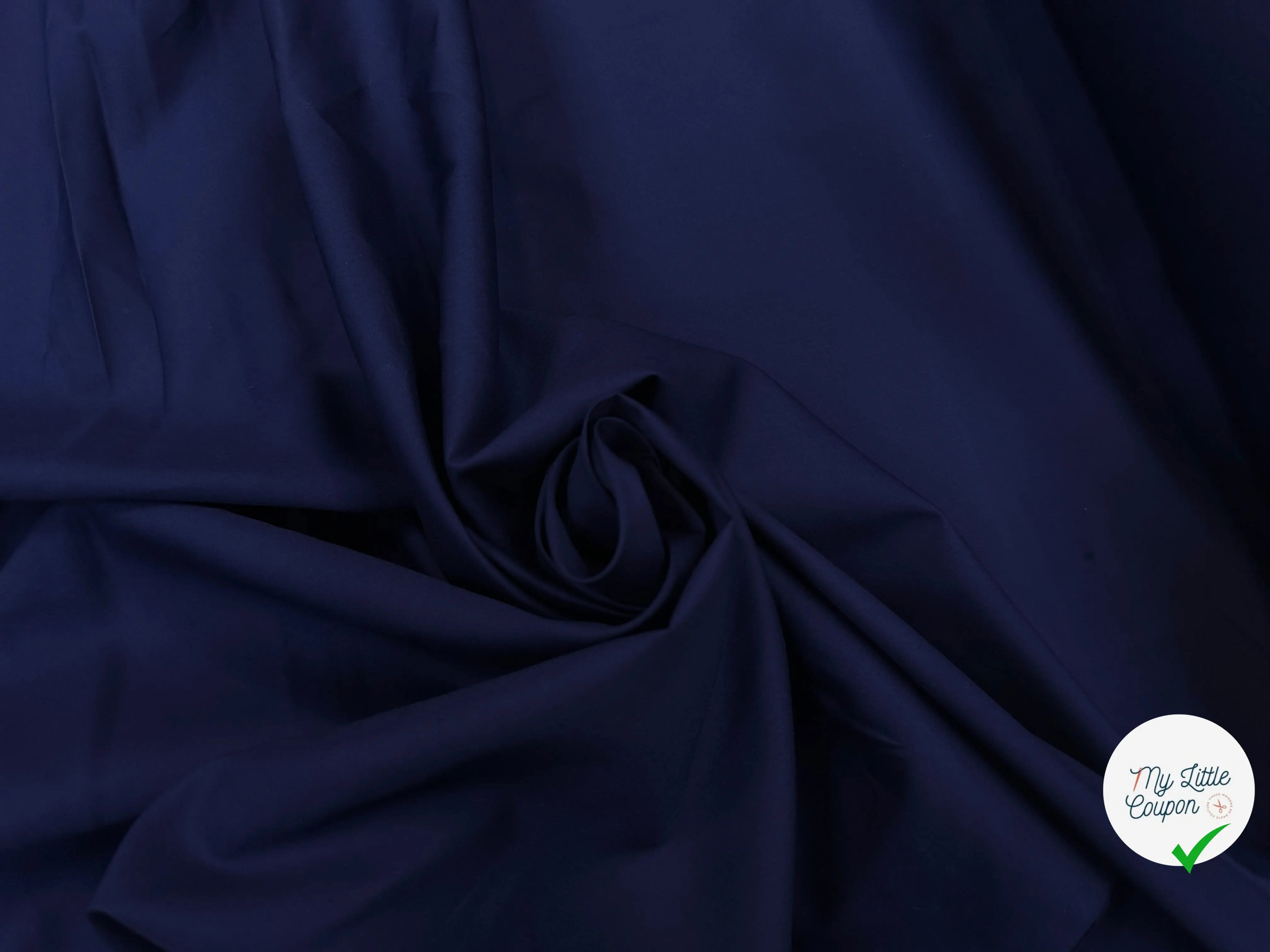 POPELINE DE COTON BLEU NAVY - My Little Coupon