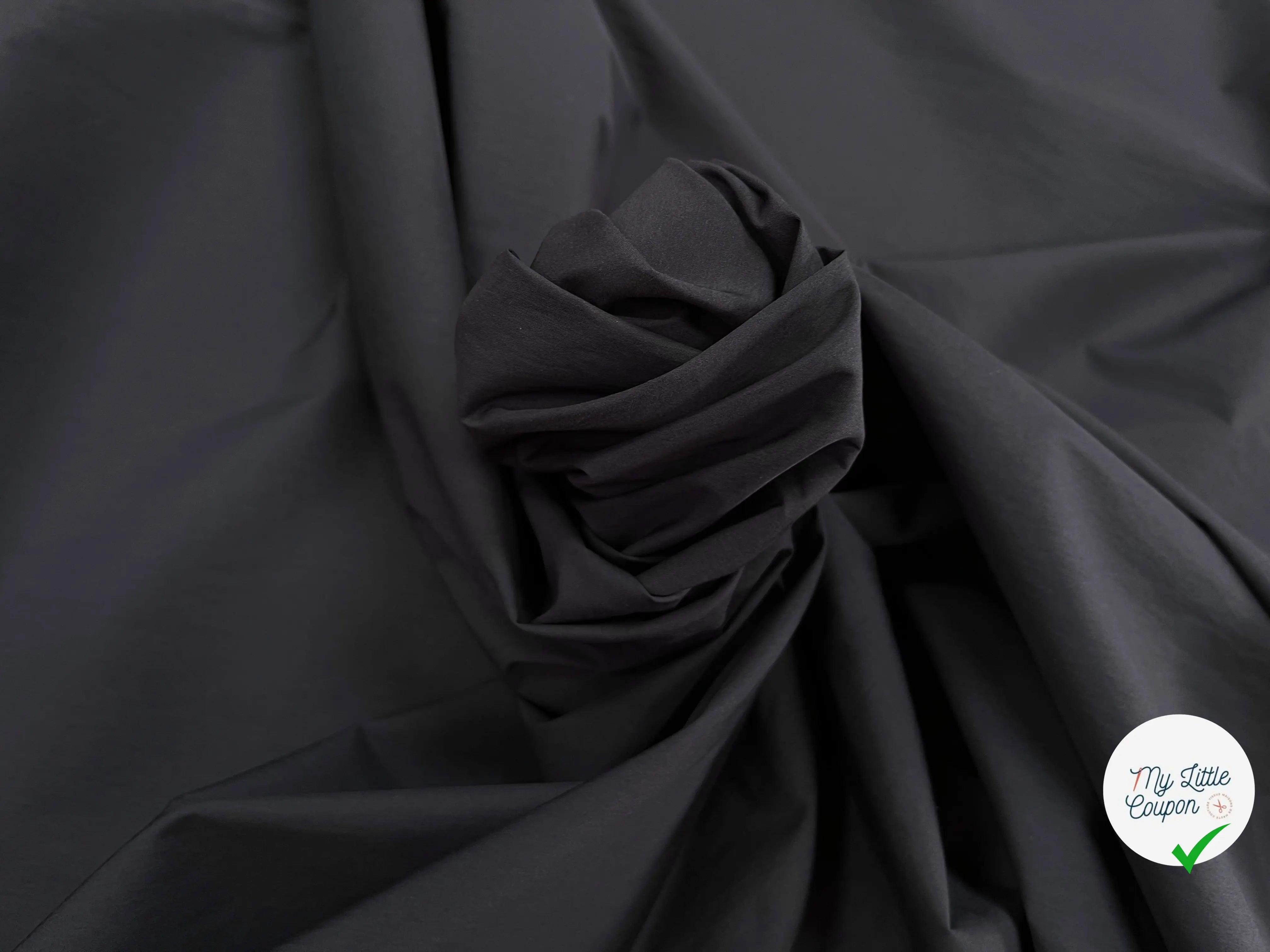 POPELINE DE COTON BLEU NUIT - My Little Coupon