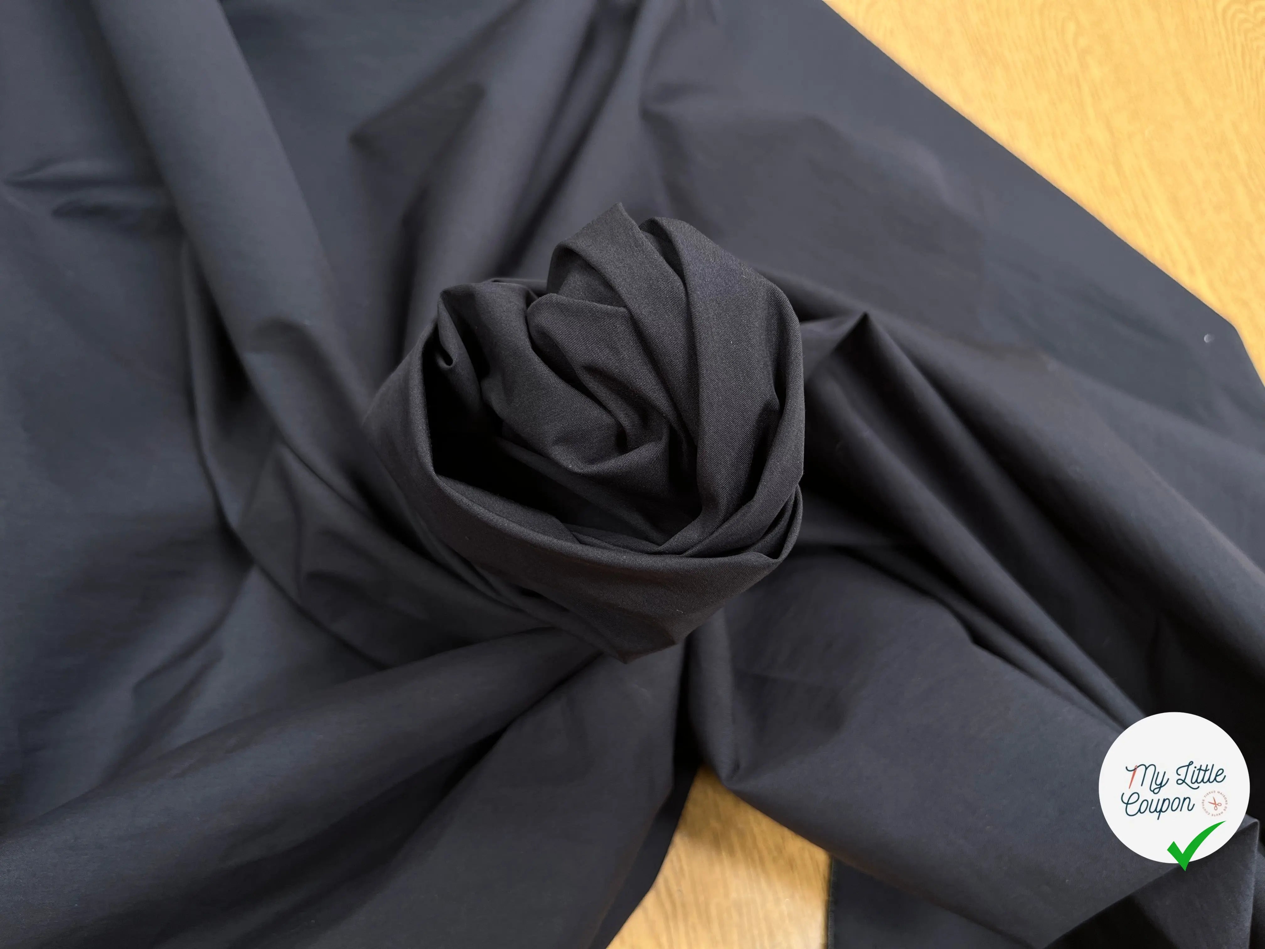 POPELINE DE COTON BLEU NUIT - My Little Coupon