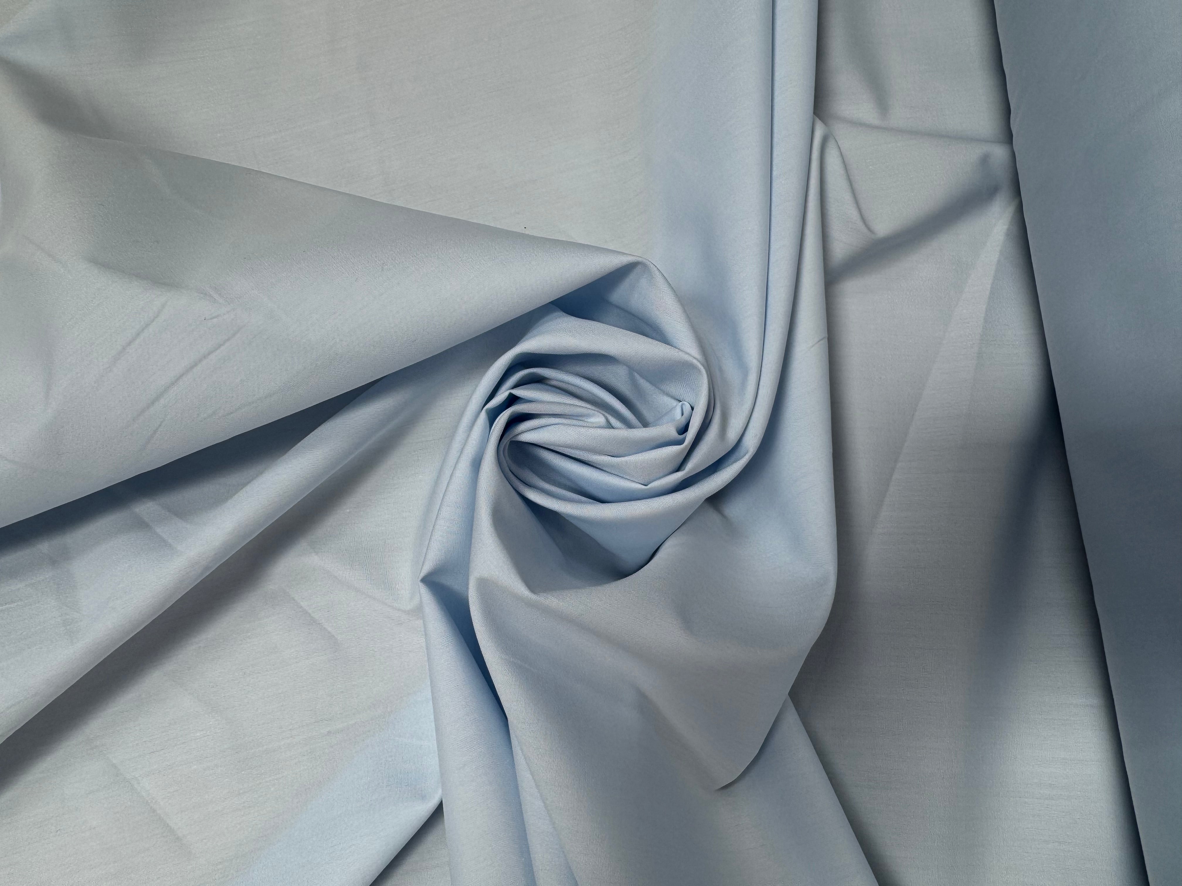 POPELINE DE COTON BLEU PASTEL UNI - My Little Coupon