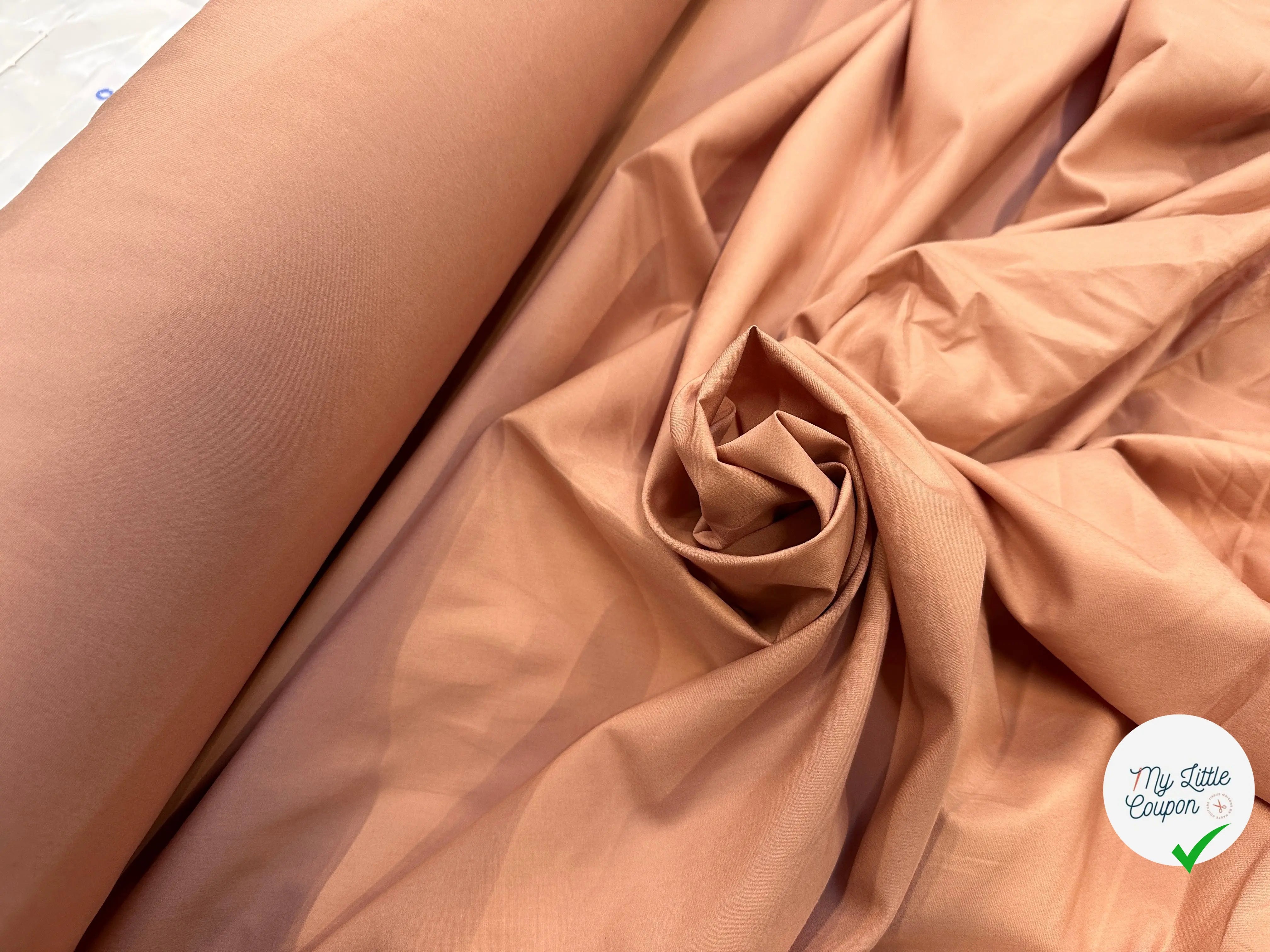 POPELINE DE COTON CAMEL NUDE - My Little Coupon