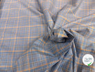 POPELINE DE COTON CARREAUX ELEGANCE DE JAUNE & BLEU - My Little Coupon