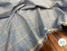 POPELINE DE COTON CARREAUX ELEGANCE DE JAUNE & BLEU - My Little Coupon