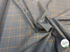 POPELINE DE COTON CARREAUX ELEGANCE DE JAUNE & BLEU - My Little Coupon