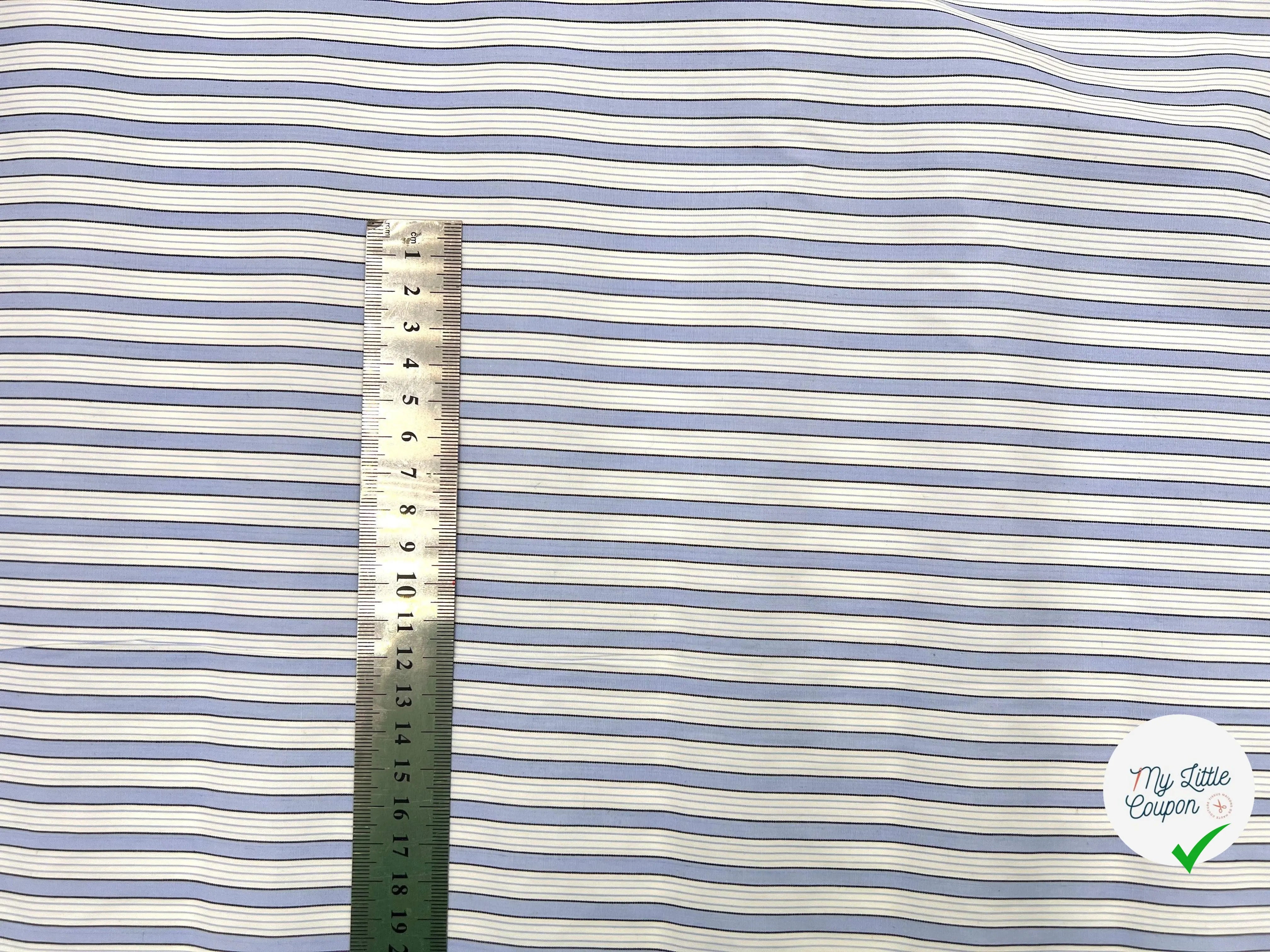 POPELINE DE COTON CHEMISE RAYURES BLEU CIEL CLASSIQUE CHIC - My Little Coupon - tissu - coudre