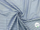POPELINE DE COTON CHEMISE RAYURES BLUE & BROWN - My Little Coupon - tissu - coudre