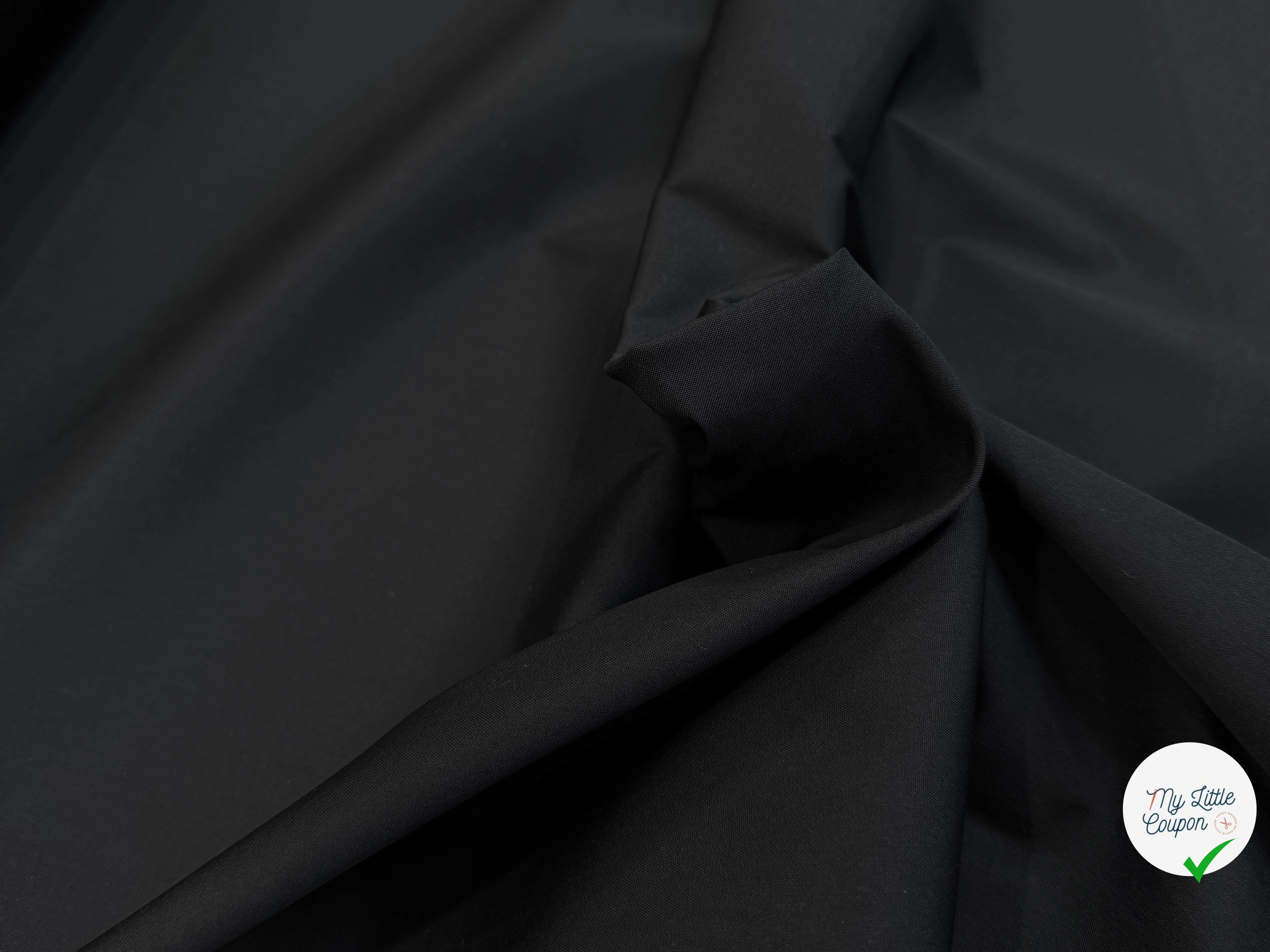 POPELINE DE COTON CRAQUANTE STRETCH NOIR QUALITÉ COUTURE - My Little Coupon