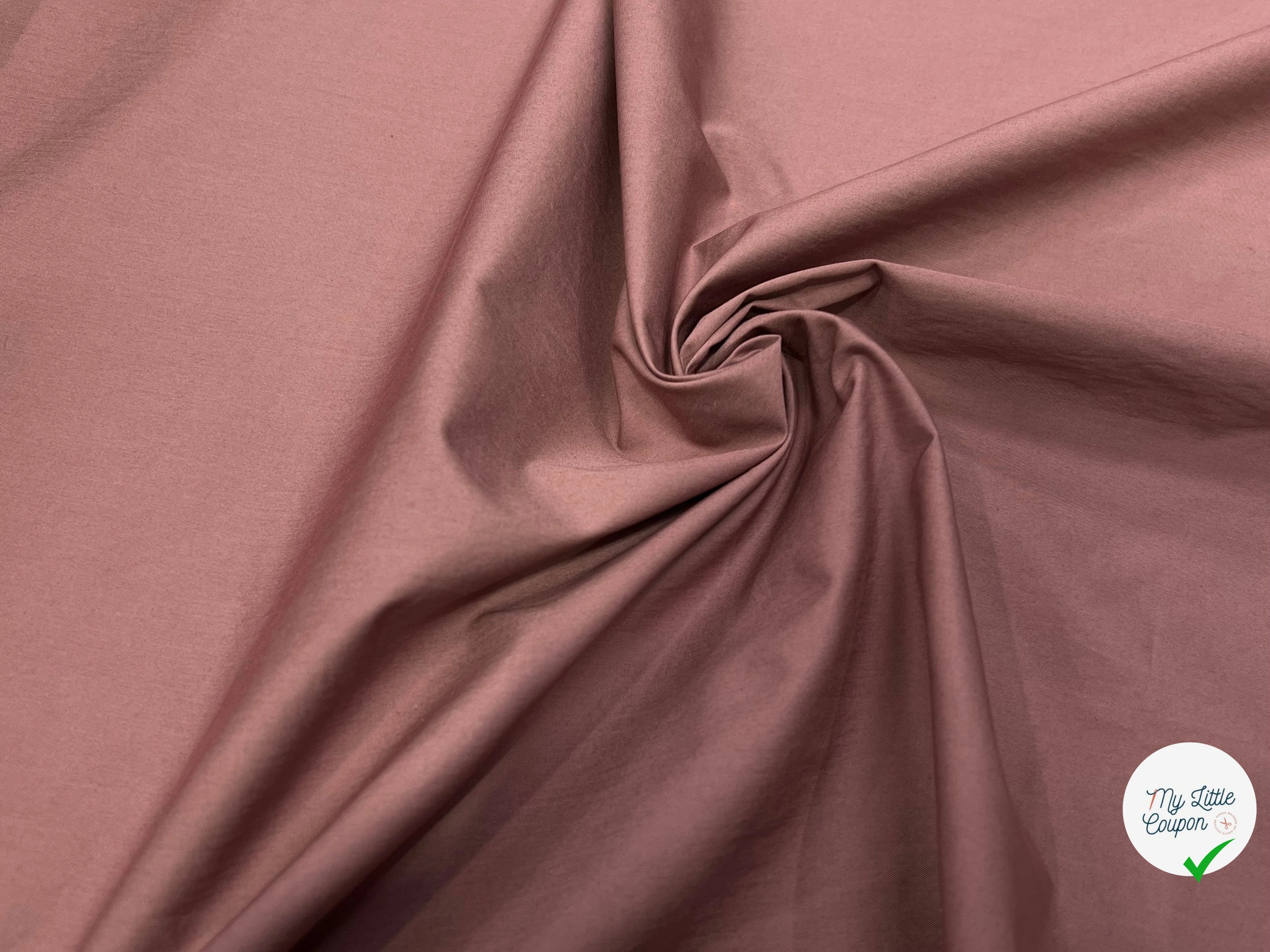 POPELINE DE COTON EFFET CRAQUANT MARRON ROSY - My Little Coupon