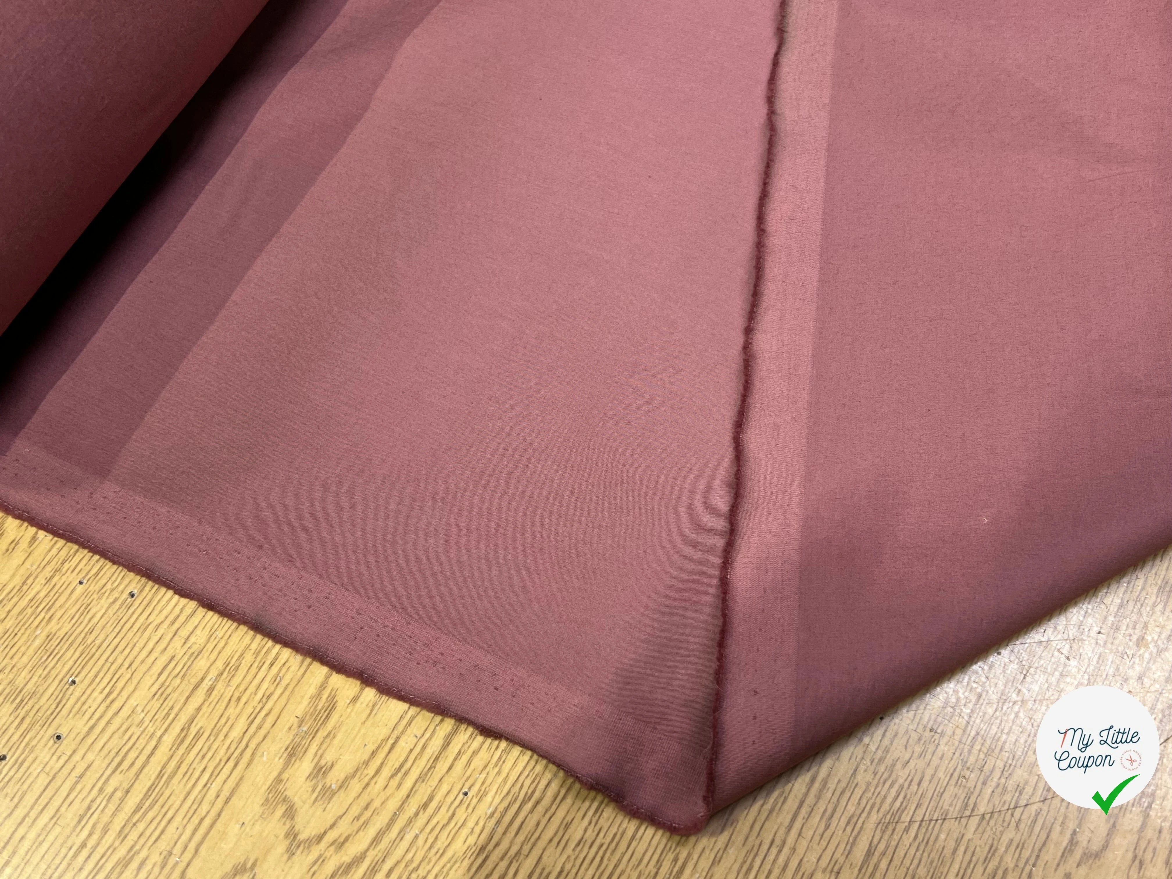 POPELINE DE COTON EFFET CRAQUANT MARRON ROSY - My Little Coupon