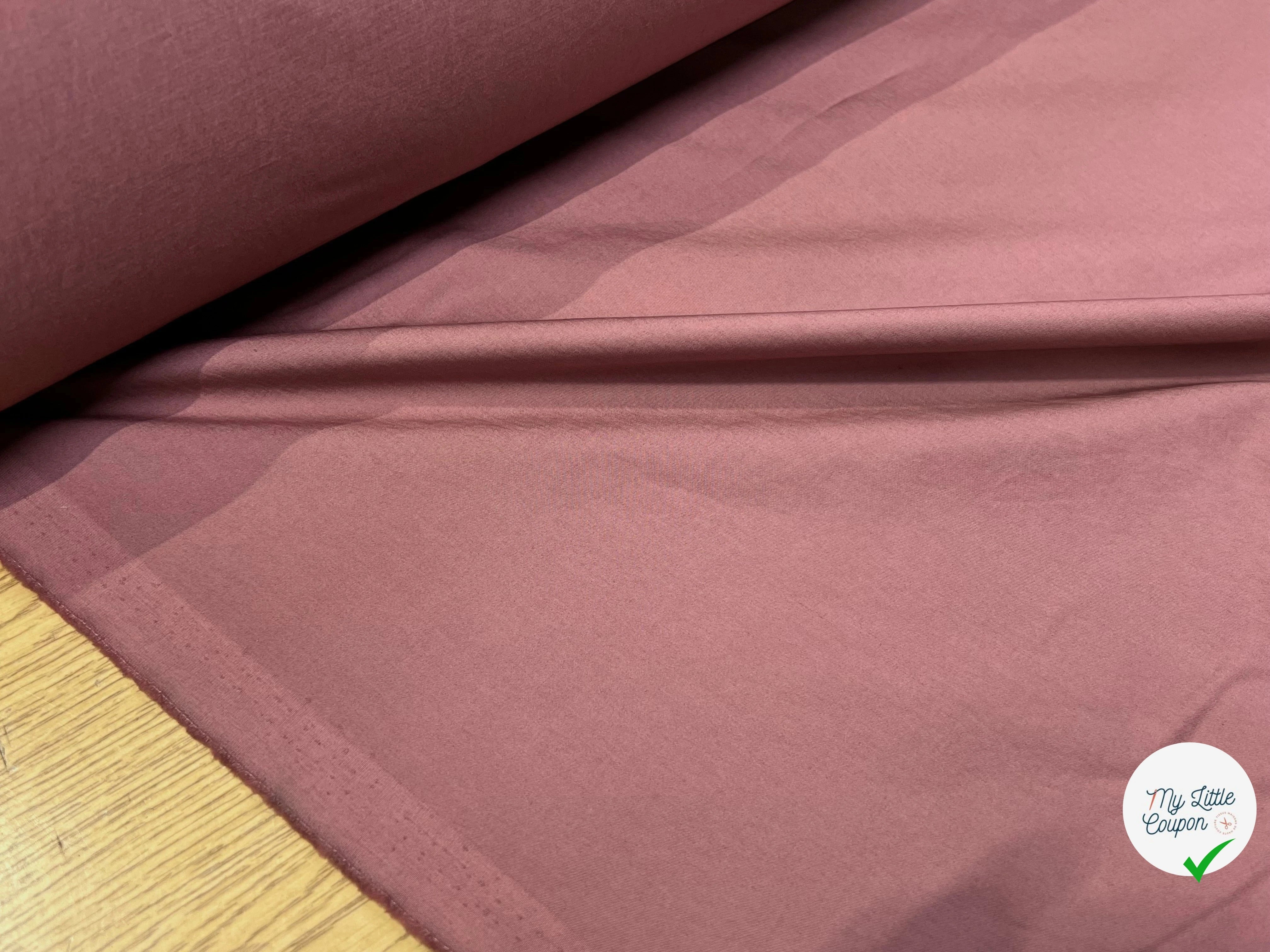 POPELINE DE COTON EFFET CRAQUANT MARRON ROSY - My Little Coupon