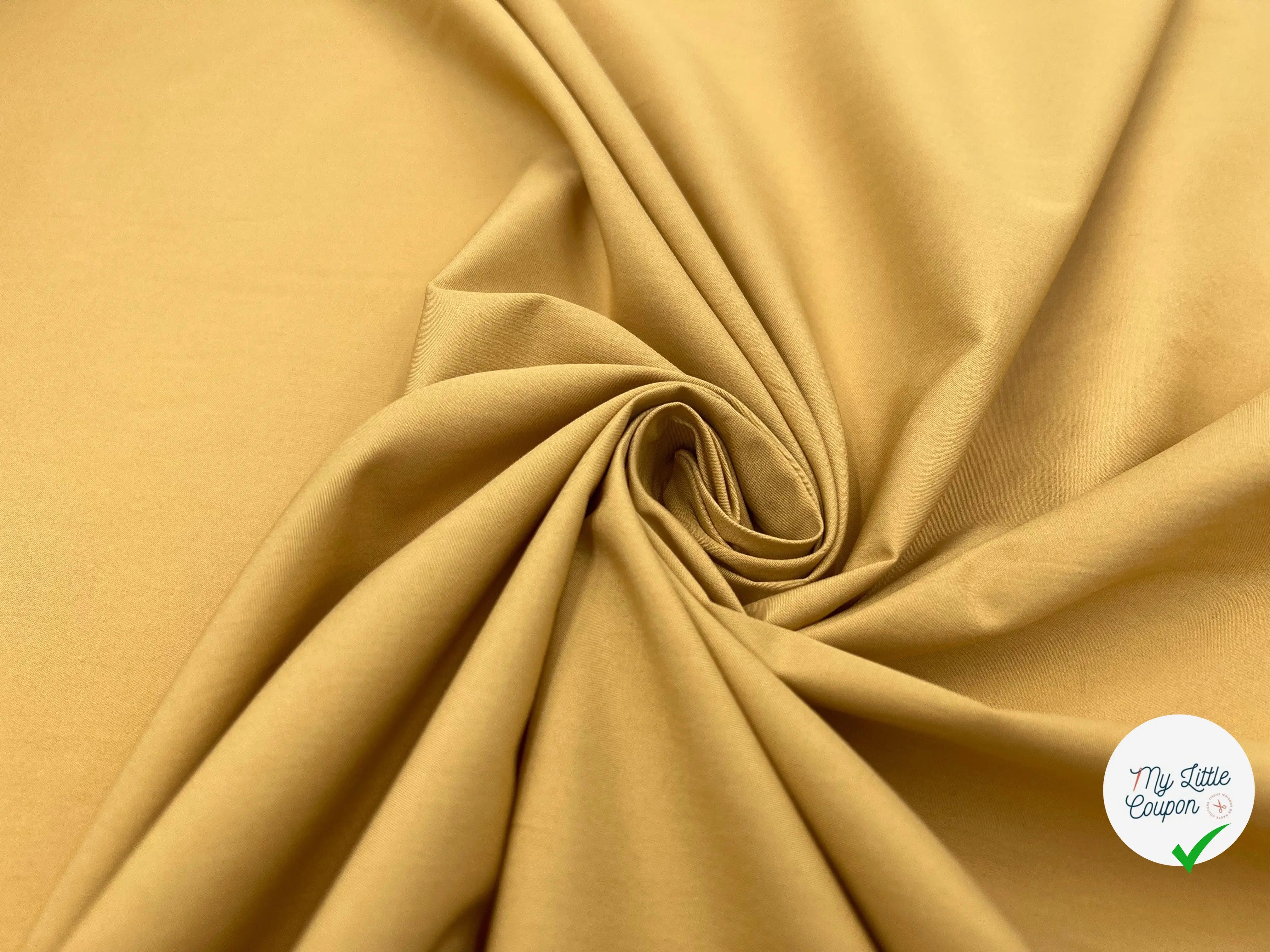 POPELINE DE COTON FEUILLE DE HAVANE - My Little Coupon - tissu - coudre