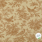 POPELINE DE COTON FEUILLES BEIGE - My Little Coupon
