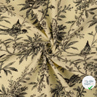 POPELINE DE COTON FEUILLES NOIR - My Little Coupon