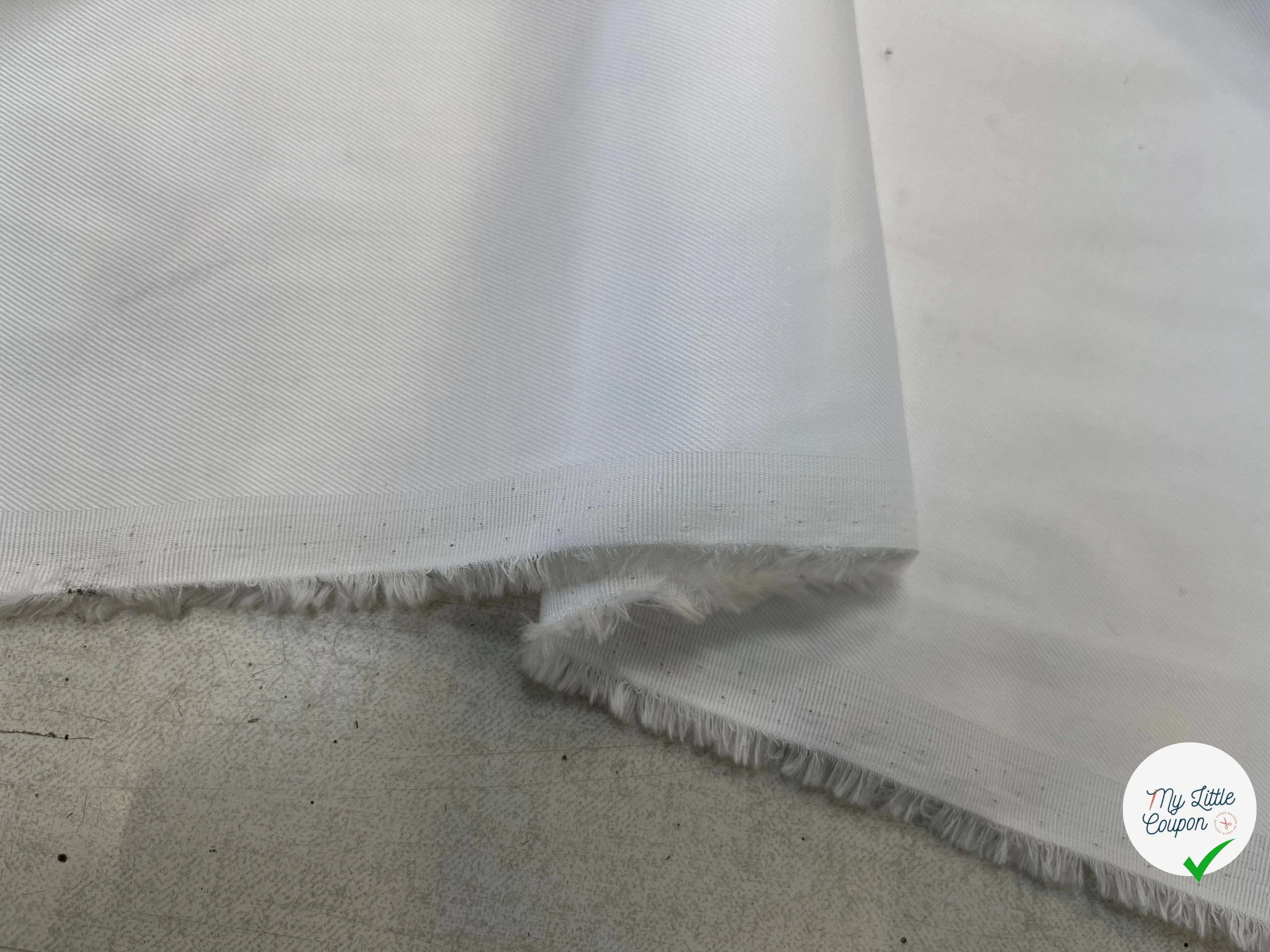 POPELINE DE COTON FINEMENT SERGÉE BLANC FLUIDE - My Little Coupon