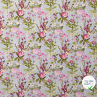 POPELINE DE COTON FLEURS BLEU CLAIR - My Little Coupon