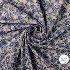 POPELINE DE COTON FLEURS FOND BLANC CASSÉ - My Little Coupon