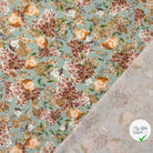 POPELINE DE COTON FLEURS FOND MENTHE - My Little Coupon