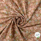 POPELINE DE COTON FLEURS MARRON - My Little Coupon