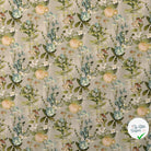 POPELINE DE COTON FLEURS VERT-GRIS - My Little Coupon