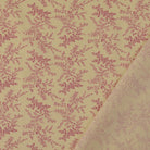 POPELINE DE COTON FLEURS VIEUX ROSE - My Little Coupon