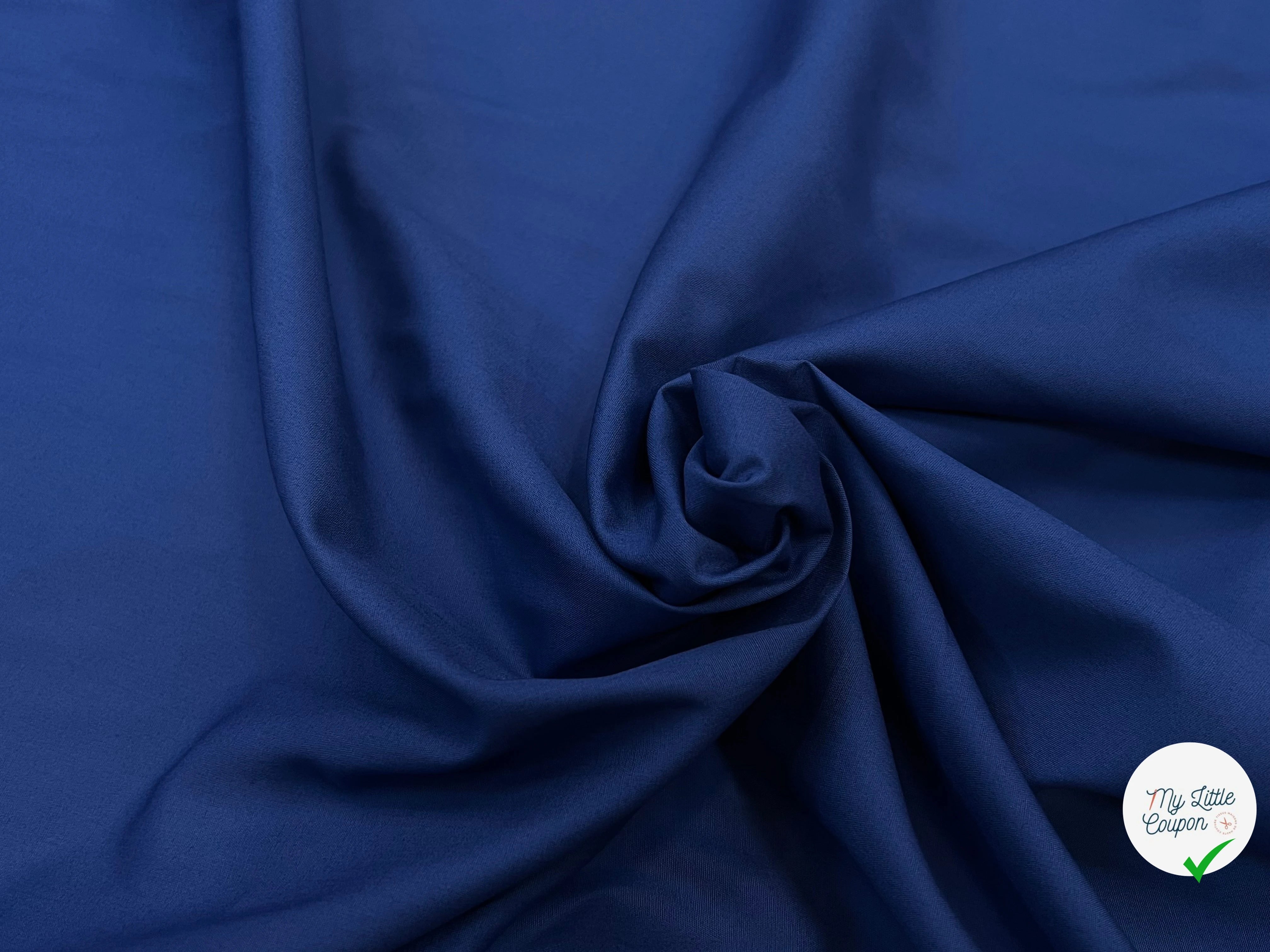 POPELINE DE COTON FLUIDE BLEU 100% COTON 115CM - My Little Coupon