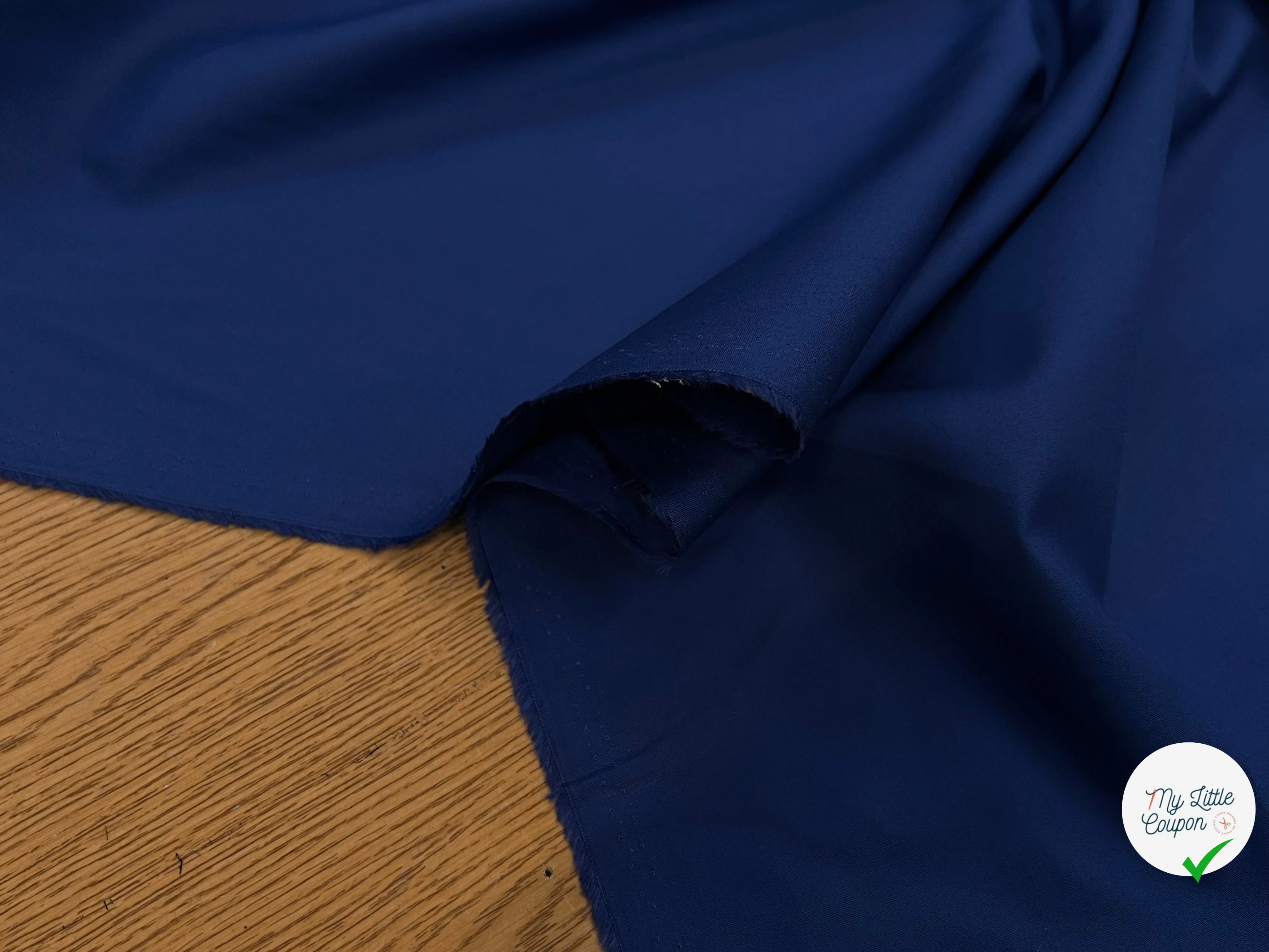 POPELINE DE COTON FLUIDE BLEU 100% COTON 115CM - My Little Coupon