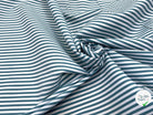 POPELINE DE COTON FLUIDE STRETCH À RAYURES BLEU TEAL - My Little Coupon
