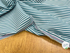 POPELINE DE COTON FLUIDE STRETCH À RAYURES BLEU TEAL - My Little Coupon