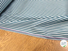 POPELINE DE COTON FLUIDE STRETCH À RAYURES BLEU TEAL - My Little Coupon