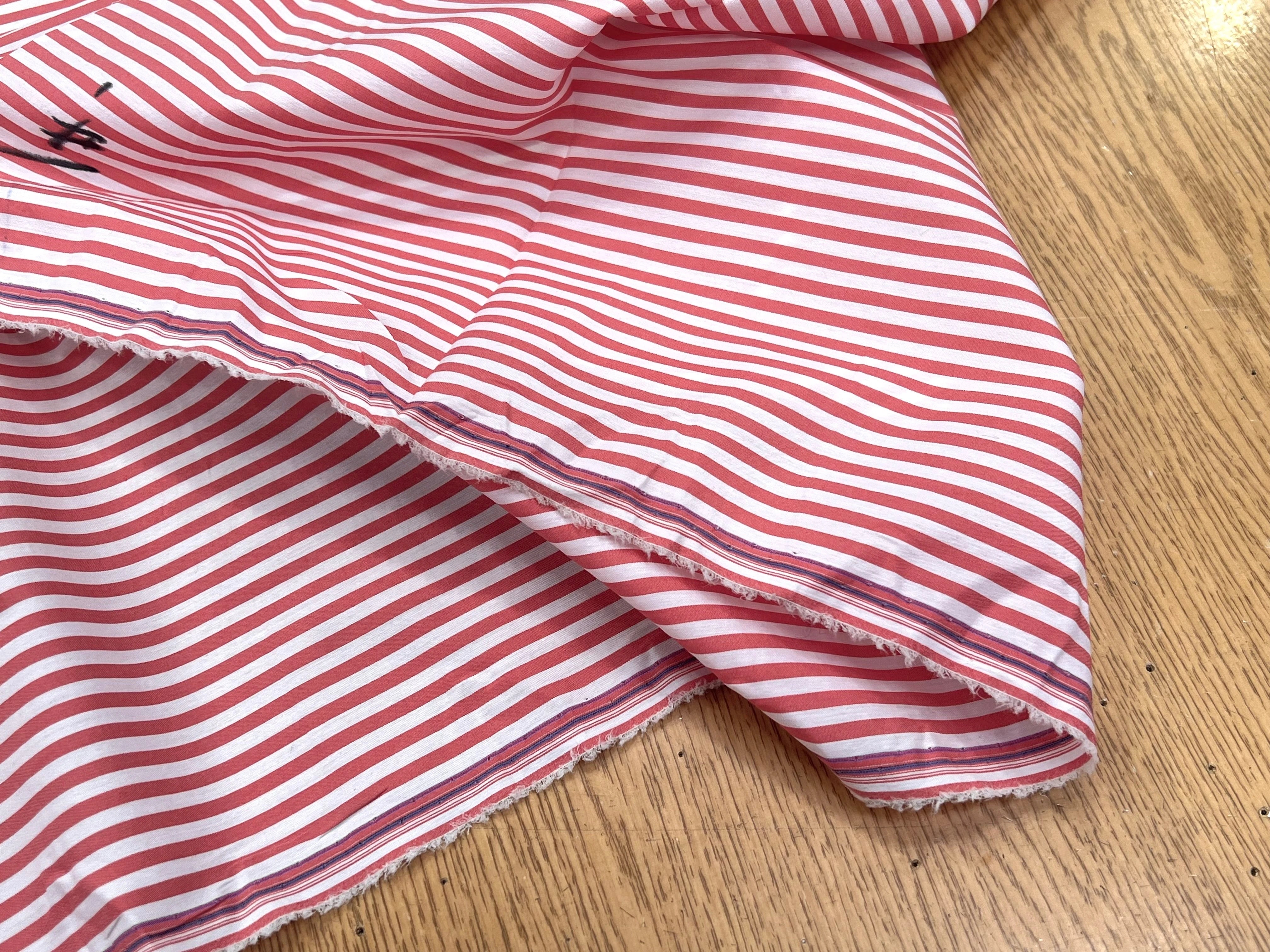 POPELINE DE COTON FLUIDE STRETCH À RAYURES INCARNADIN - My Little Coupon